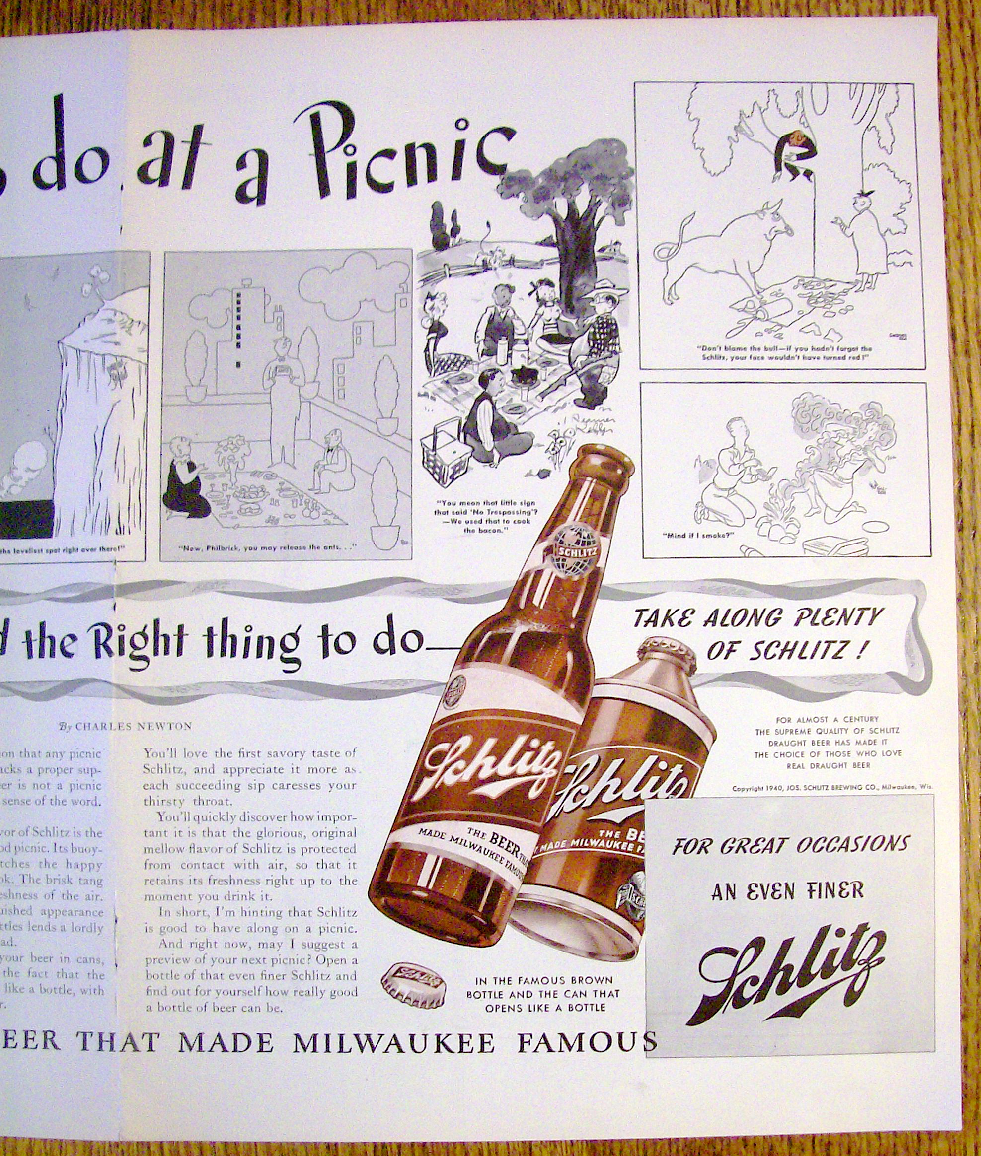 Vintage Ad: 1940 Schlitz Beer