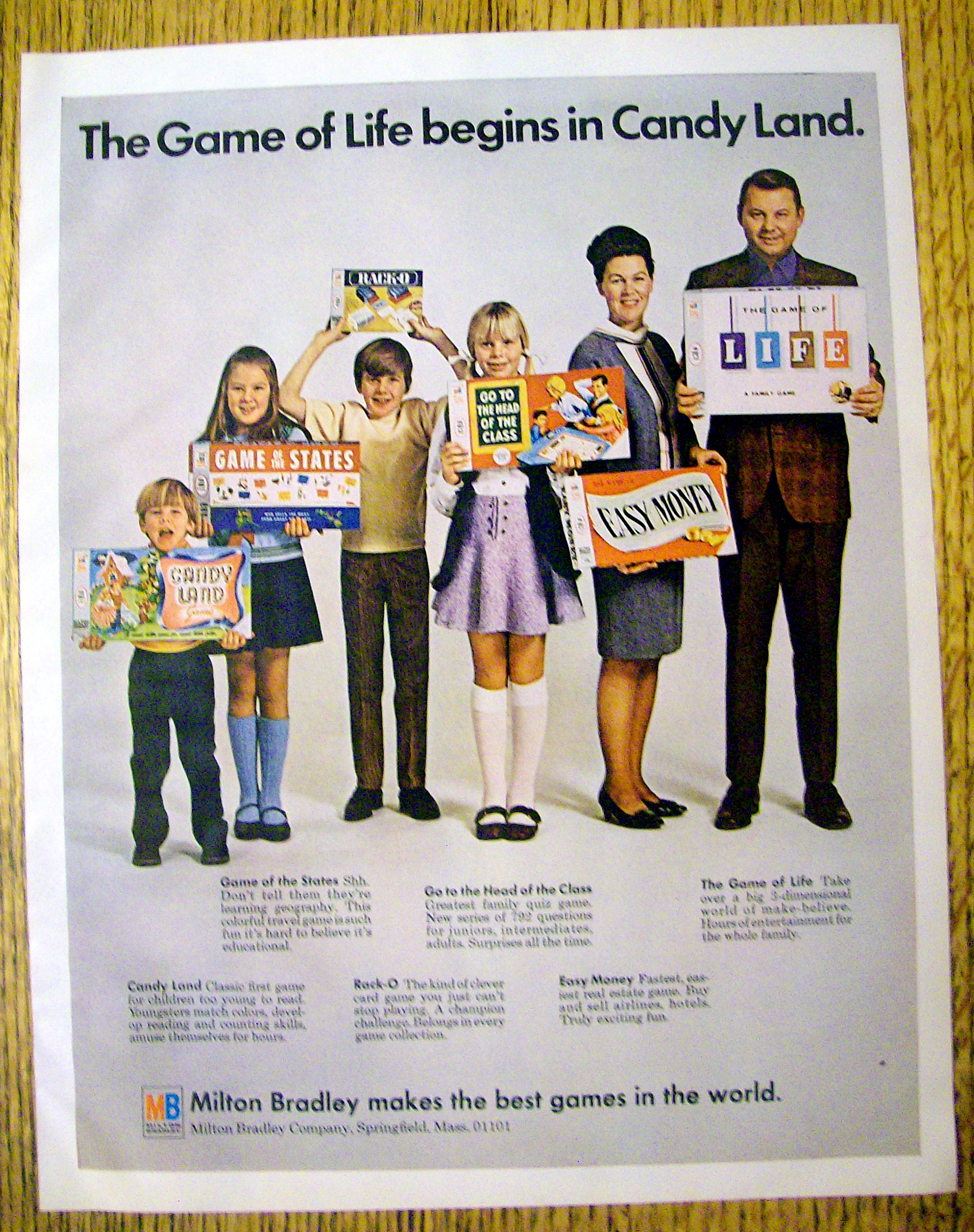 1970 Milton Bradley Board Games w/Family Holding Games