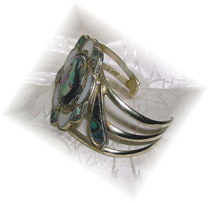 Silver and Abalone  Mexico  Bracelet