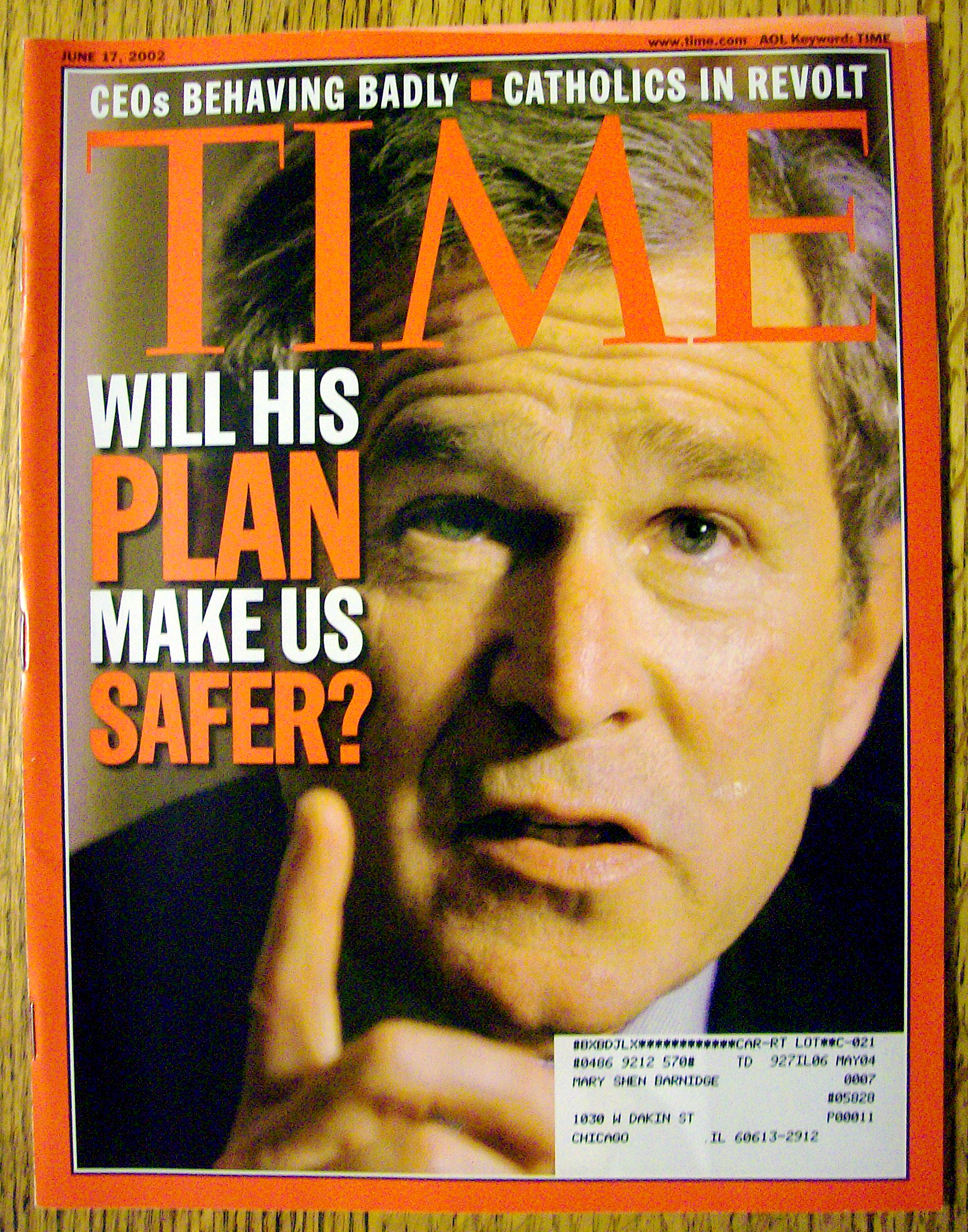 Time Magazine June 17, 2002 President George Bush