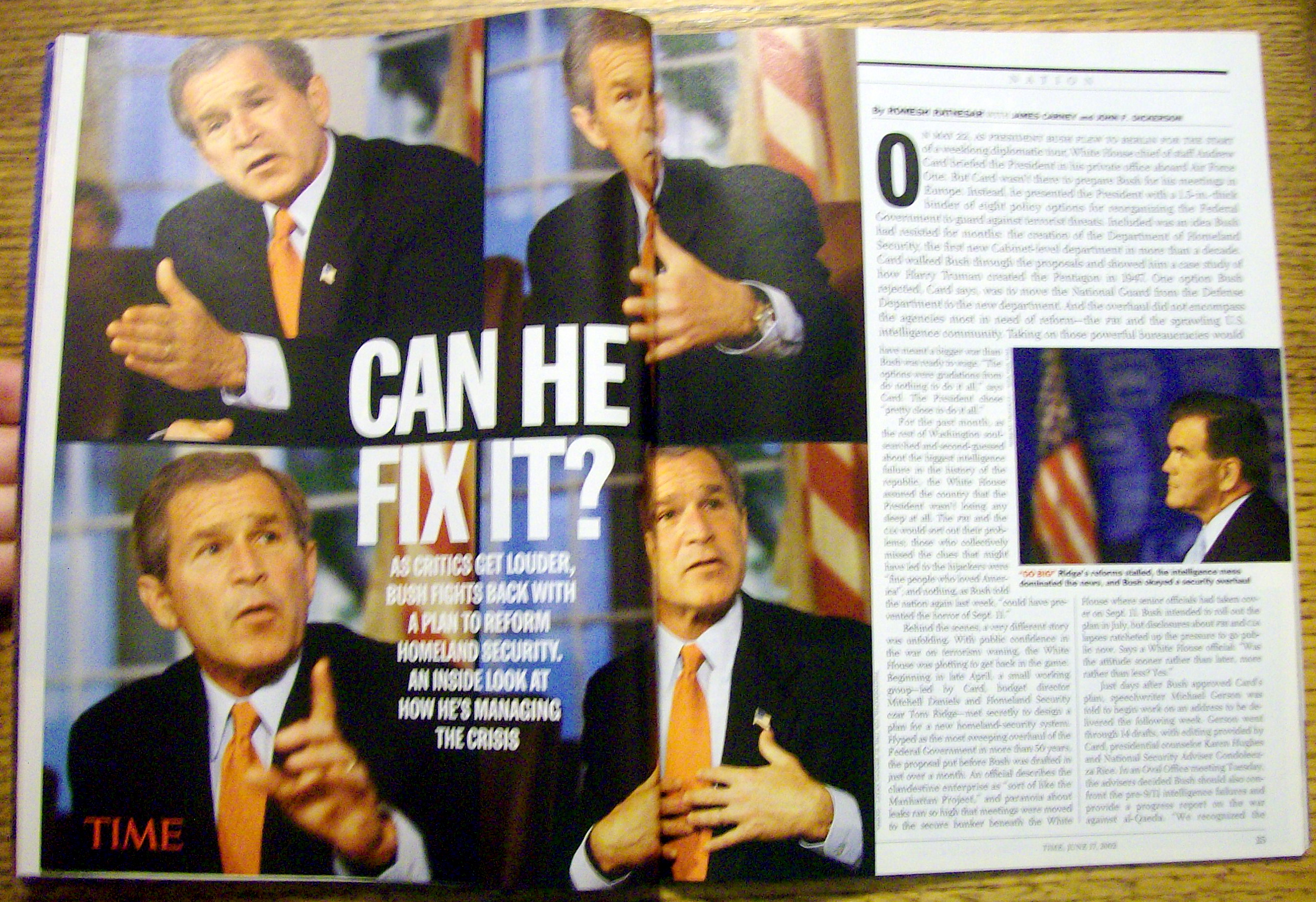 Time Magazine June 17, 2002 President George Bush