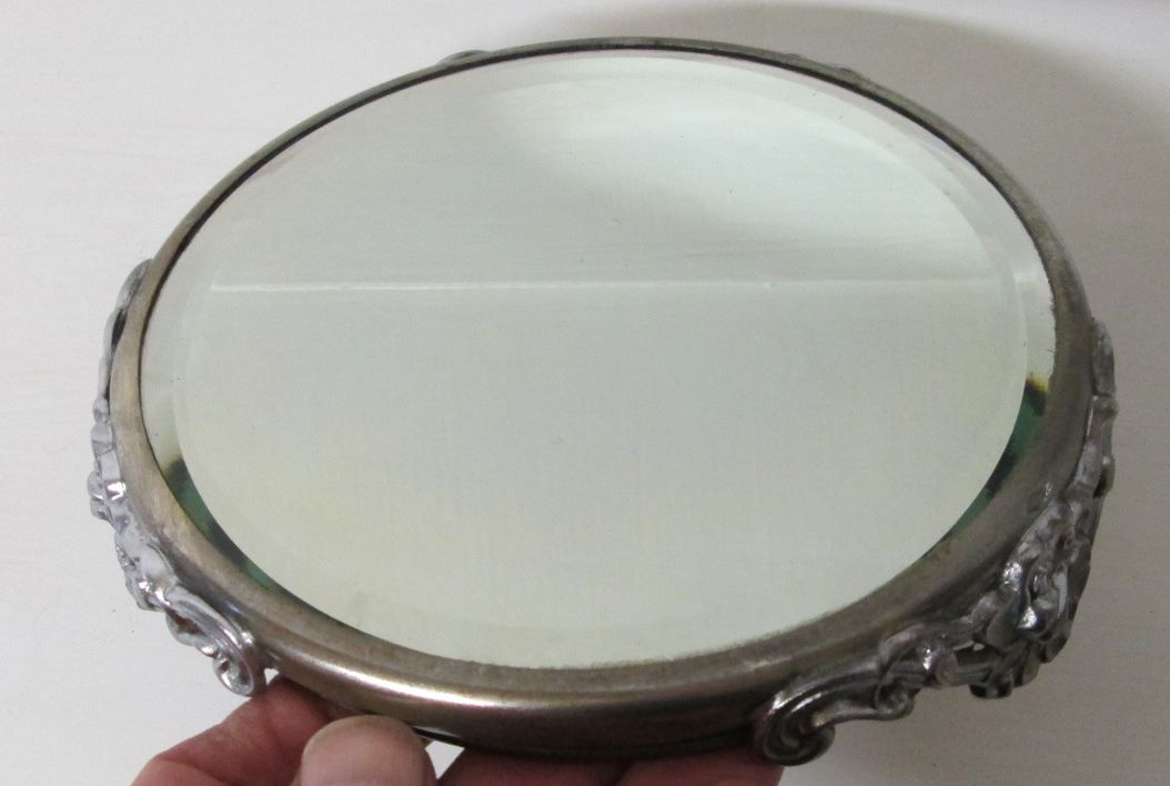 Dresser Mirror Perfume Stand/Tray Beveled Glass