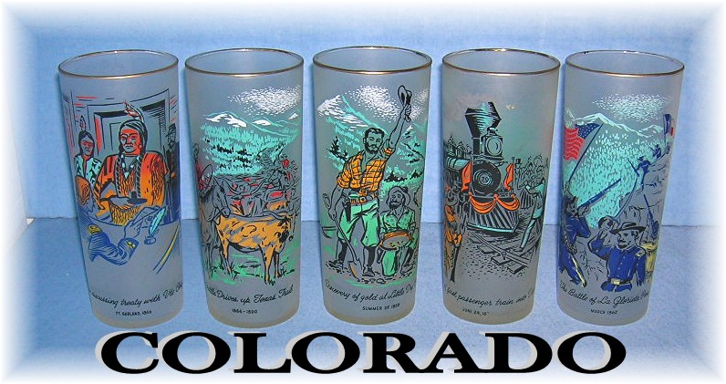 5 Vintage COLORADO TUMBLERS CENTENNIAL
