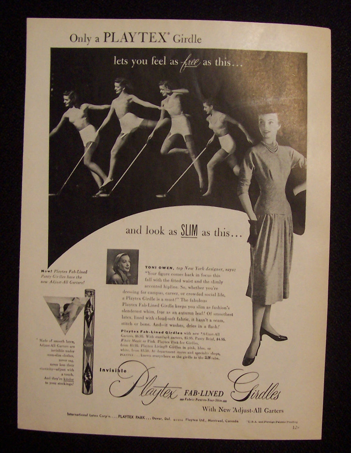 1952  Playtex  Fab - Lined  Girdles
