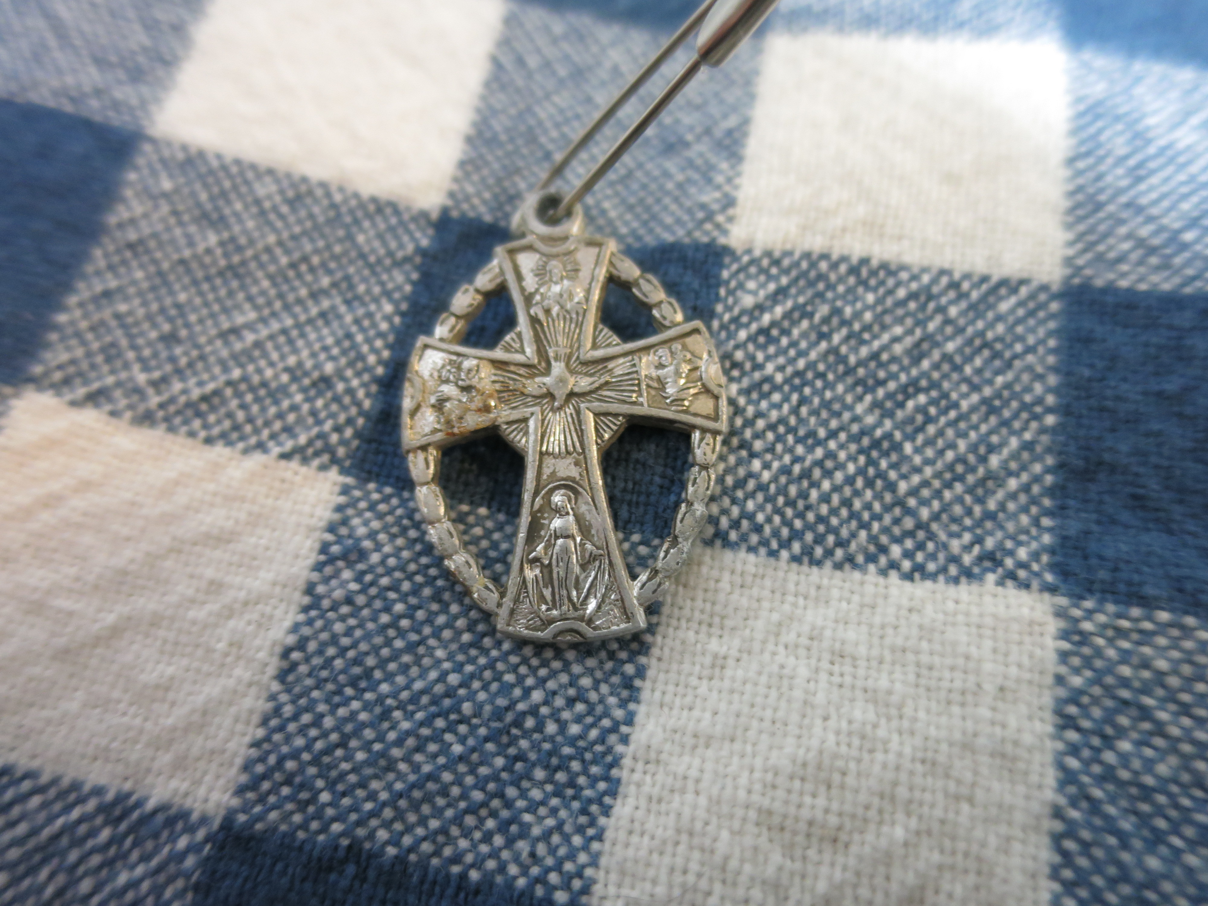 Medal in Case of Accident Please Call A Priest Scapular Cross