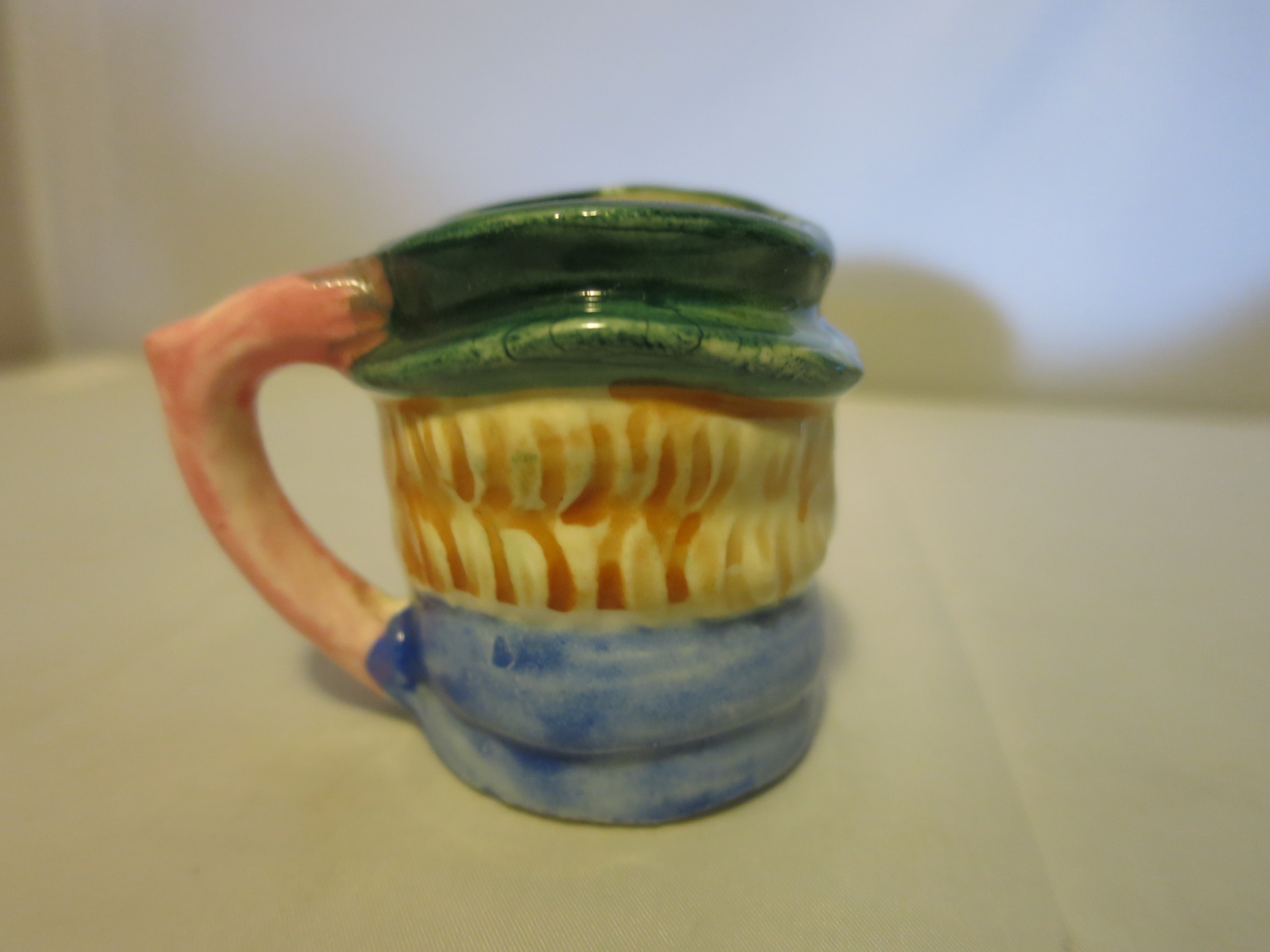 Vintage Toby Mug Cup Japan Black European Toothpick Holder