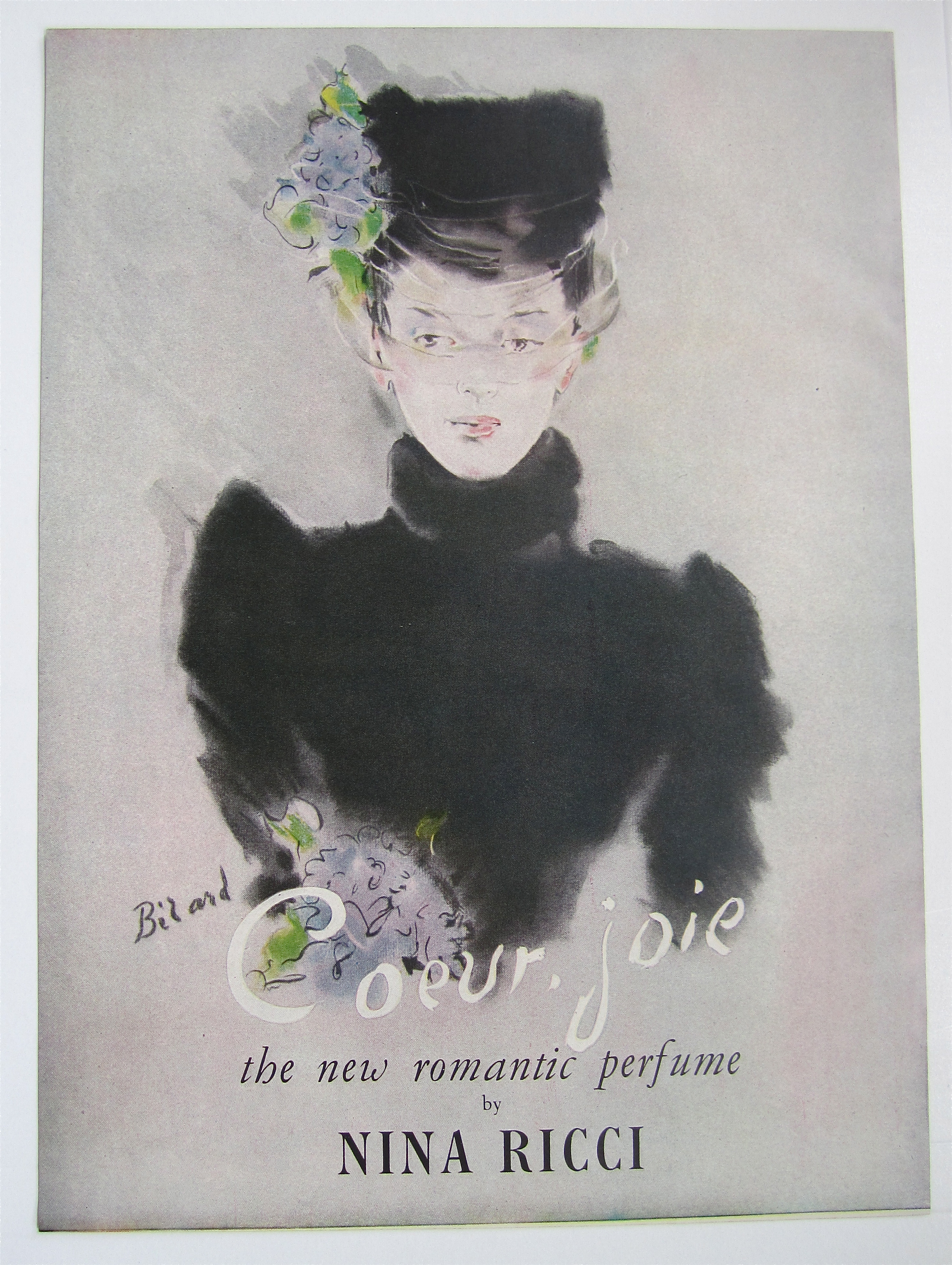 1946 Coeur Joie Perfume With Lovely Woman In Black
