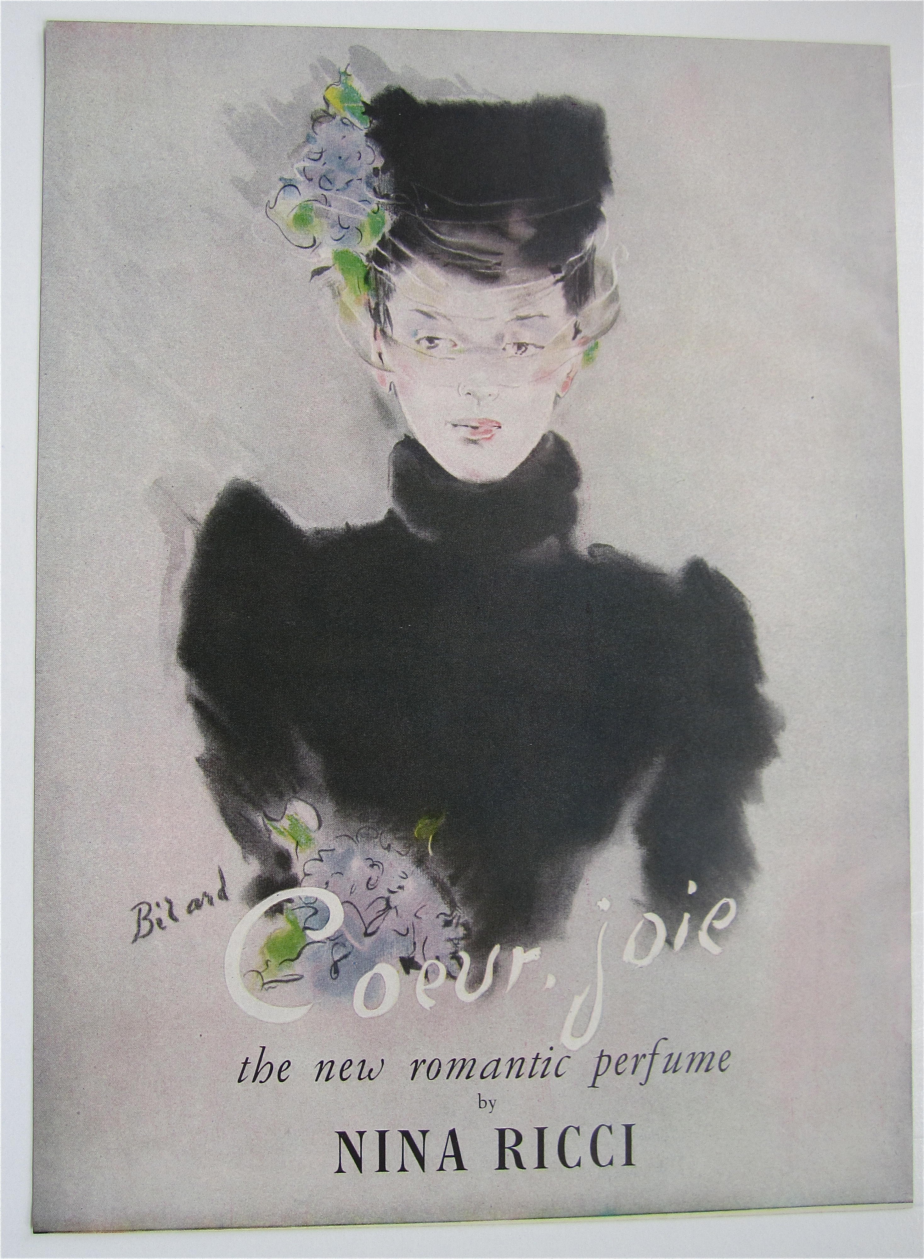 1946 Coeur Joie Perfume With Lovely Woman In Black