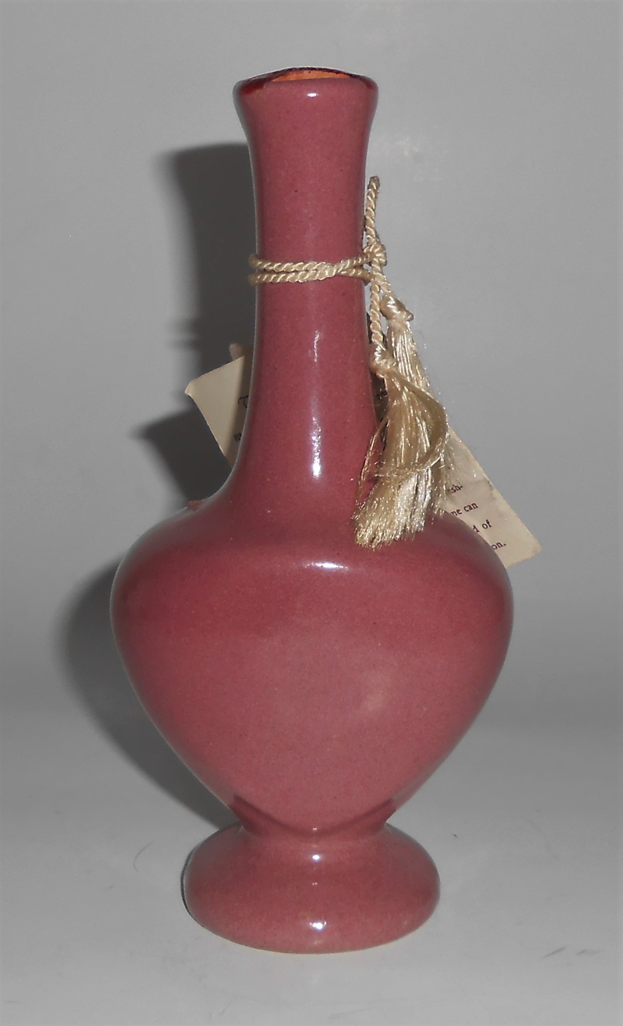 Zanesville Stoneware Pottery Dusty Rose Perfume Bottle