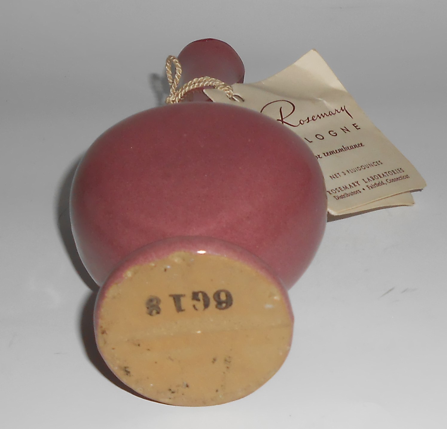 Zanesville Stoneware Pottery Dusty Rose Perfume Bottle