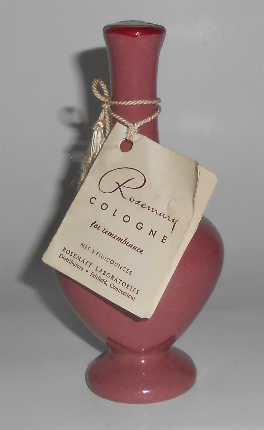 Zanesville Stoneware Pottery Dusty Rose Perfume Bottle