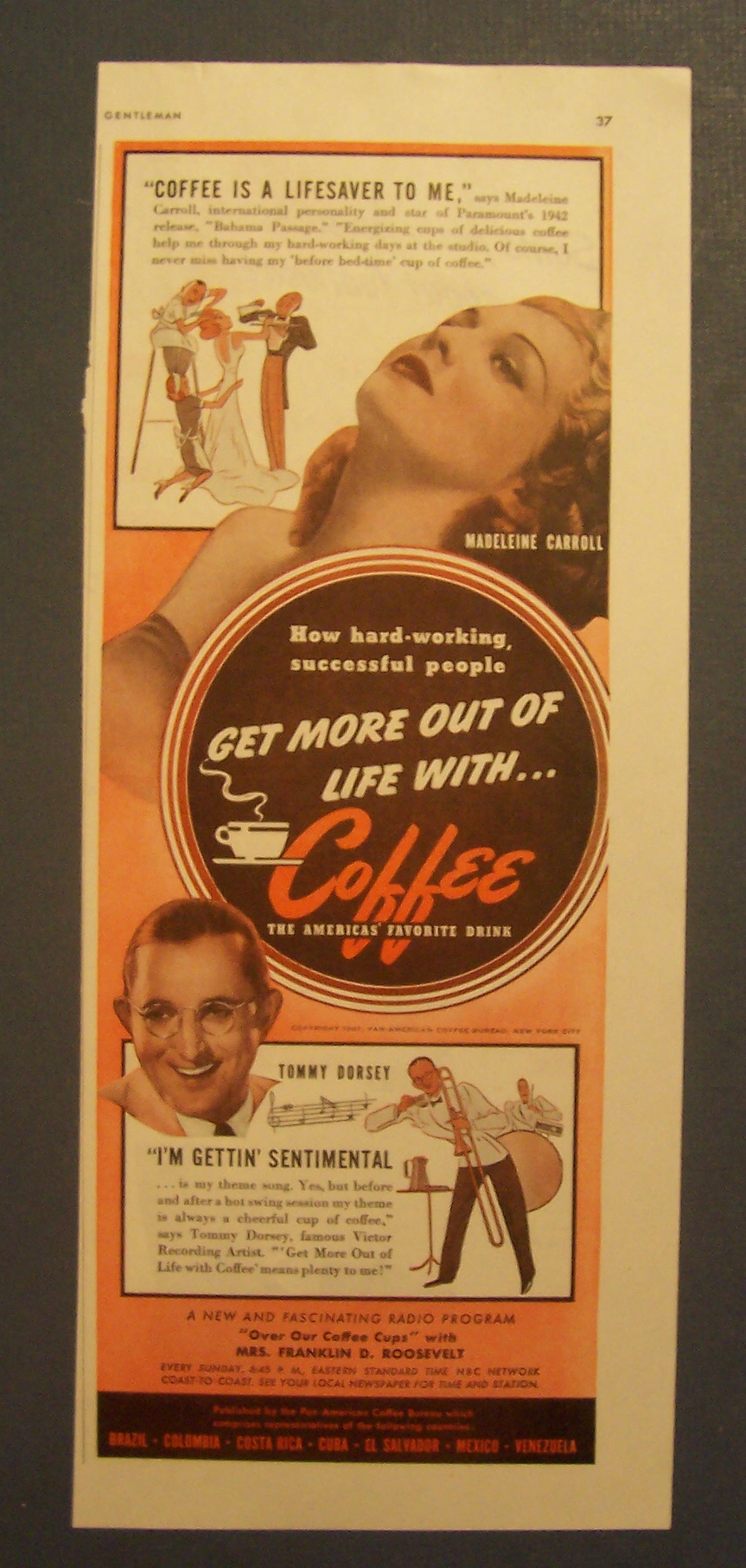 1941 Coffee with  Tommy  Dorsey  &  Madeleine  Carroll