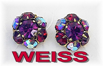 WEISS Earrings Bubble Gum Pink & Cranberry Borealis