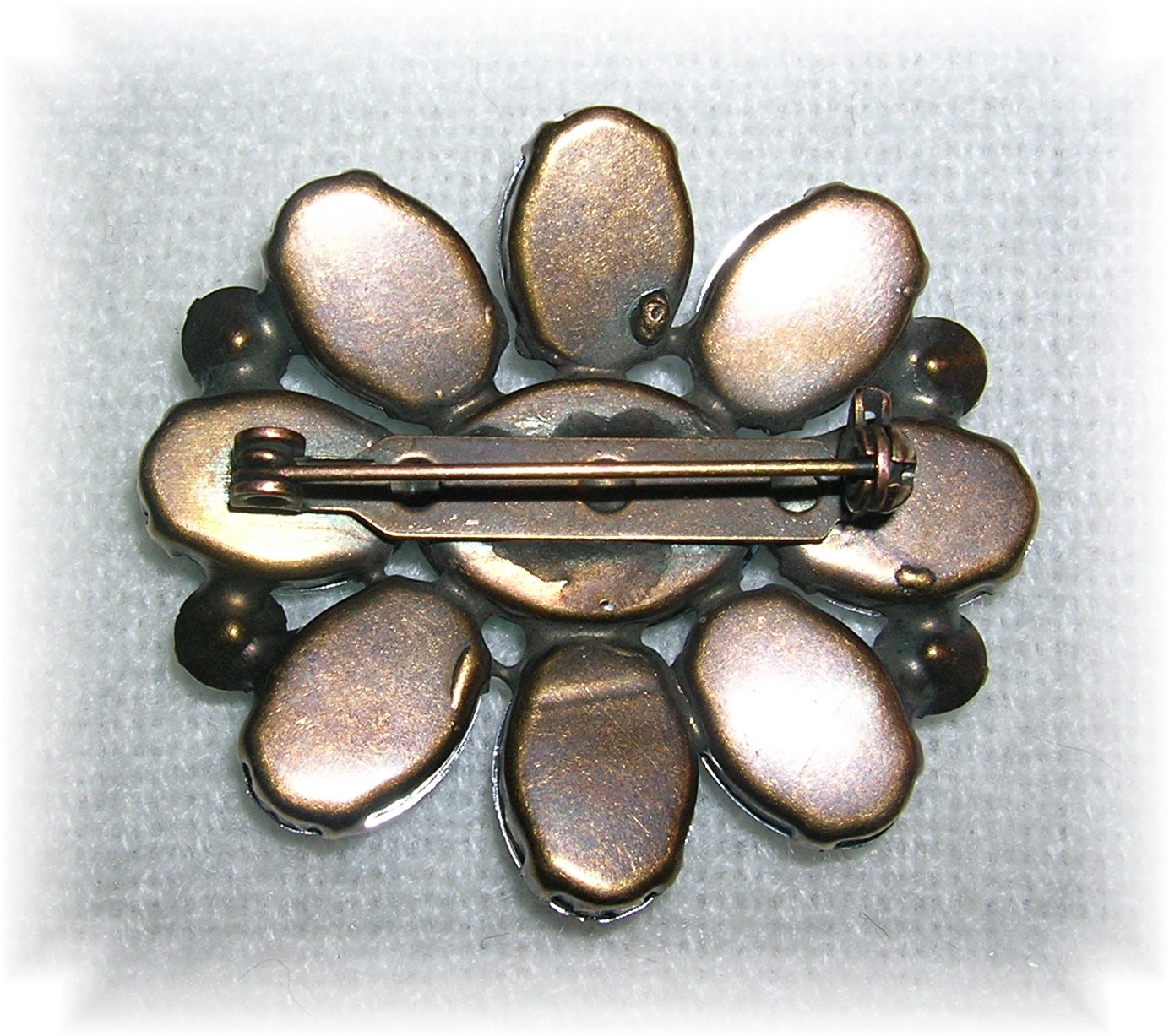 Sparkling Aqua Blue Glass Brooch, Pin........