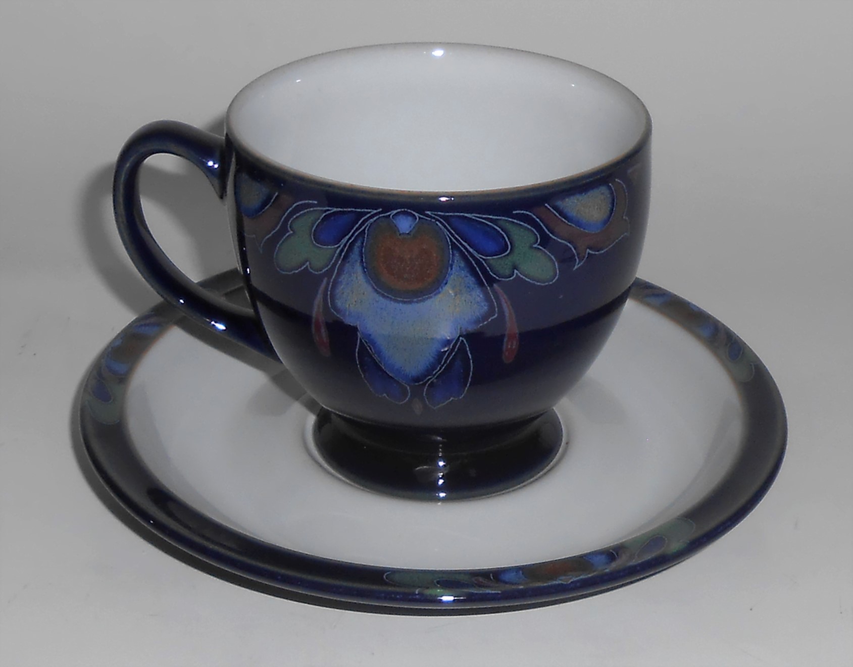 Denby Pottery Stoneware Baroque Cup & Saucer Set