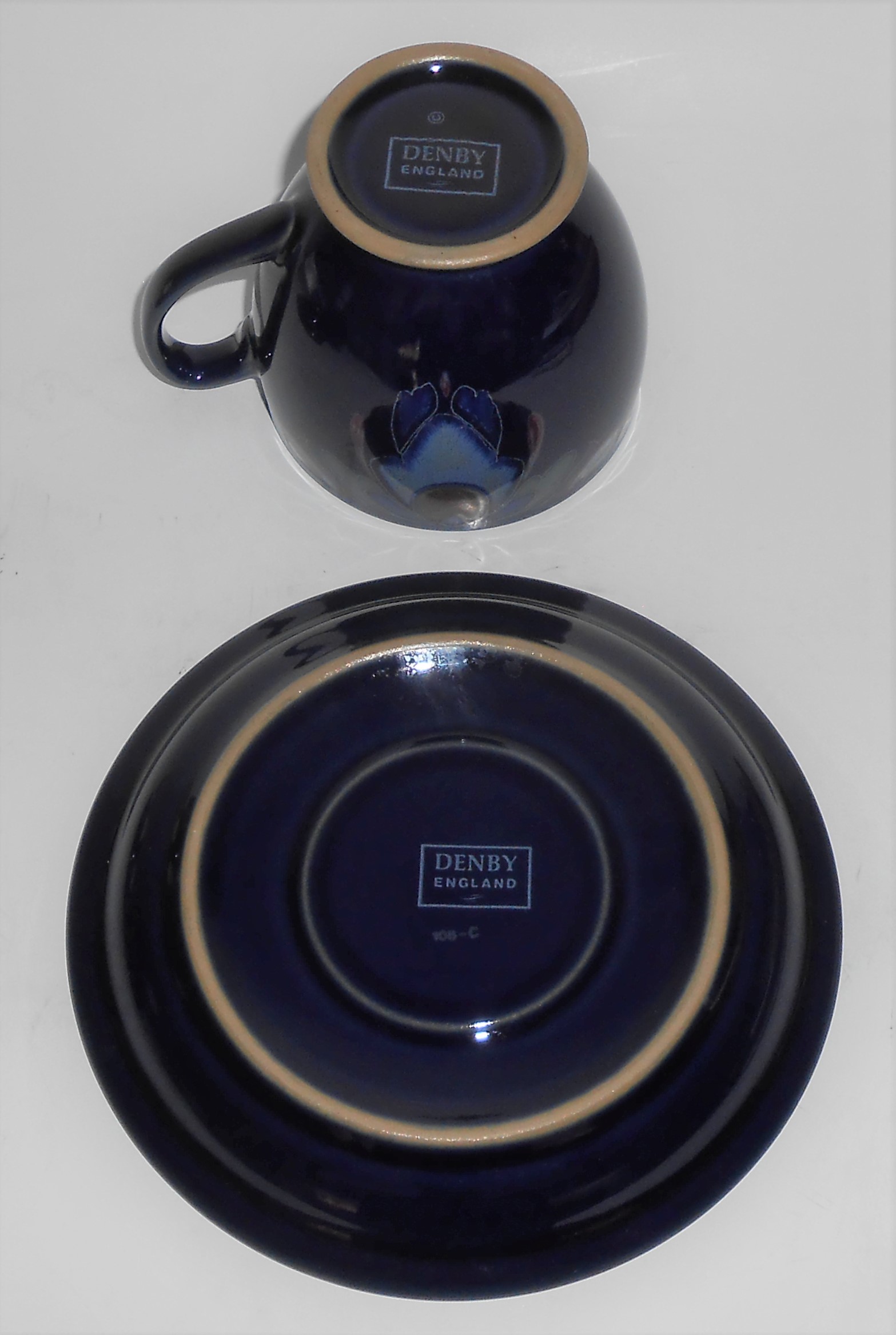 Denby Pottery Stoneware Baroque Cup & Saucer Set