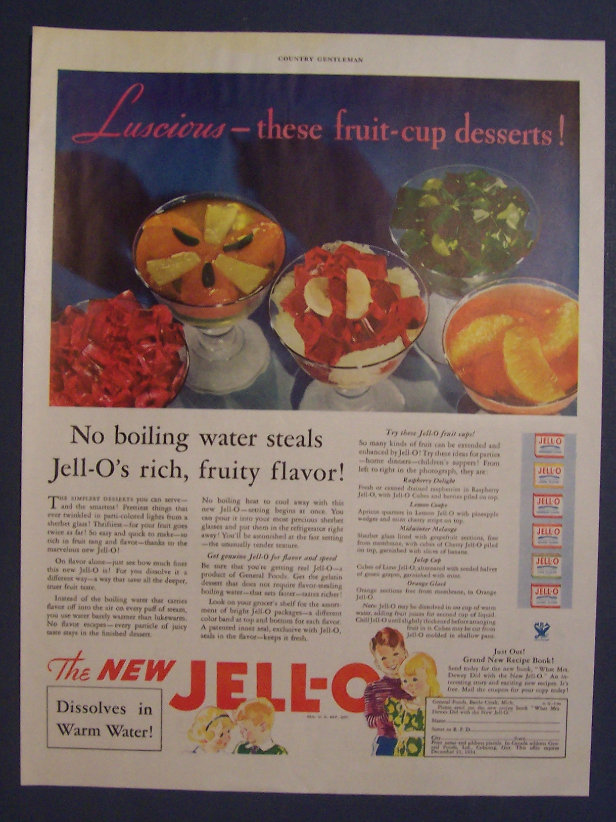 1934  Jell - O  Gelatin  Dessert