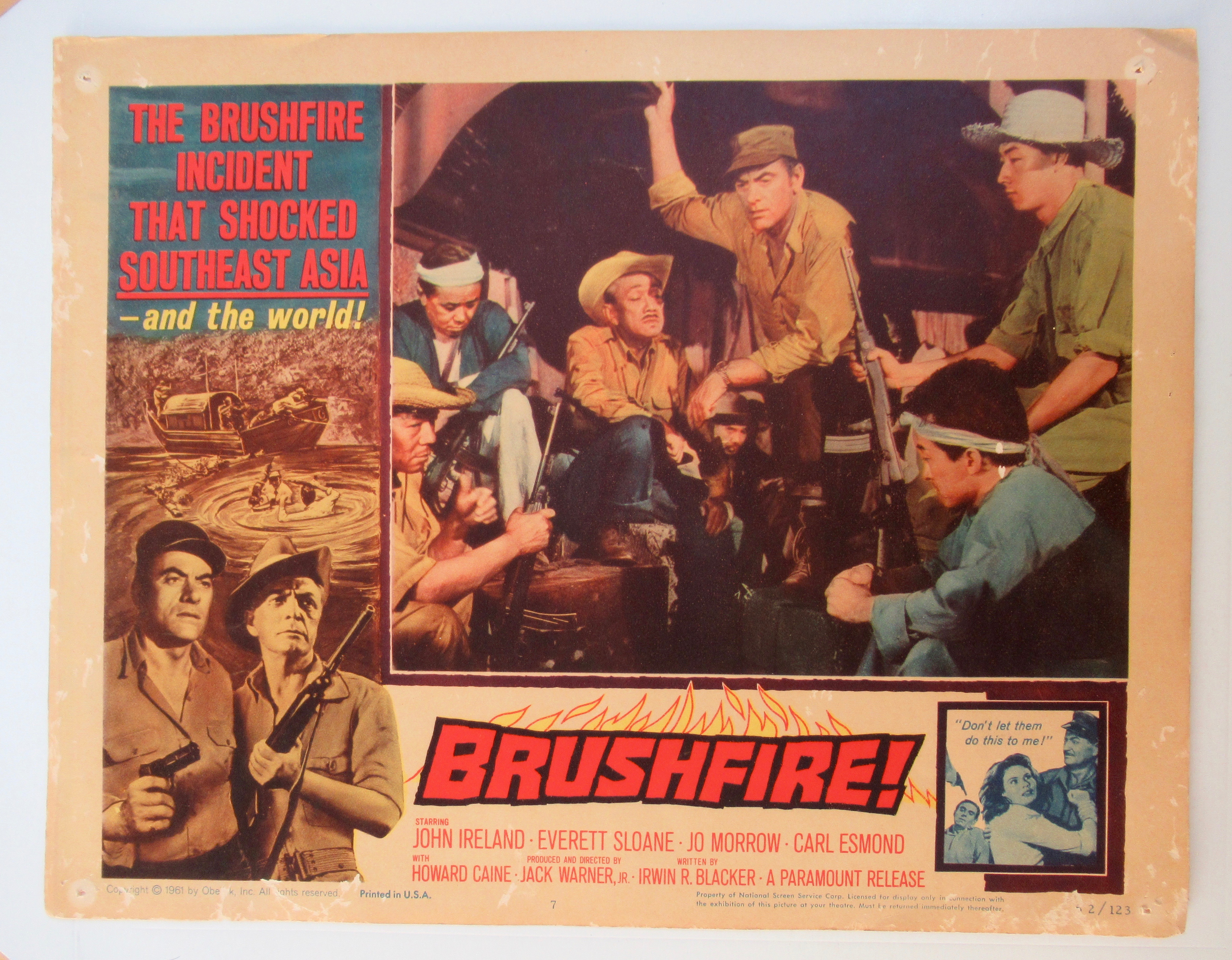 Brushfire Lobby Card 1961 John Ireland/Everett Sloane