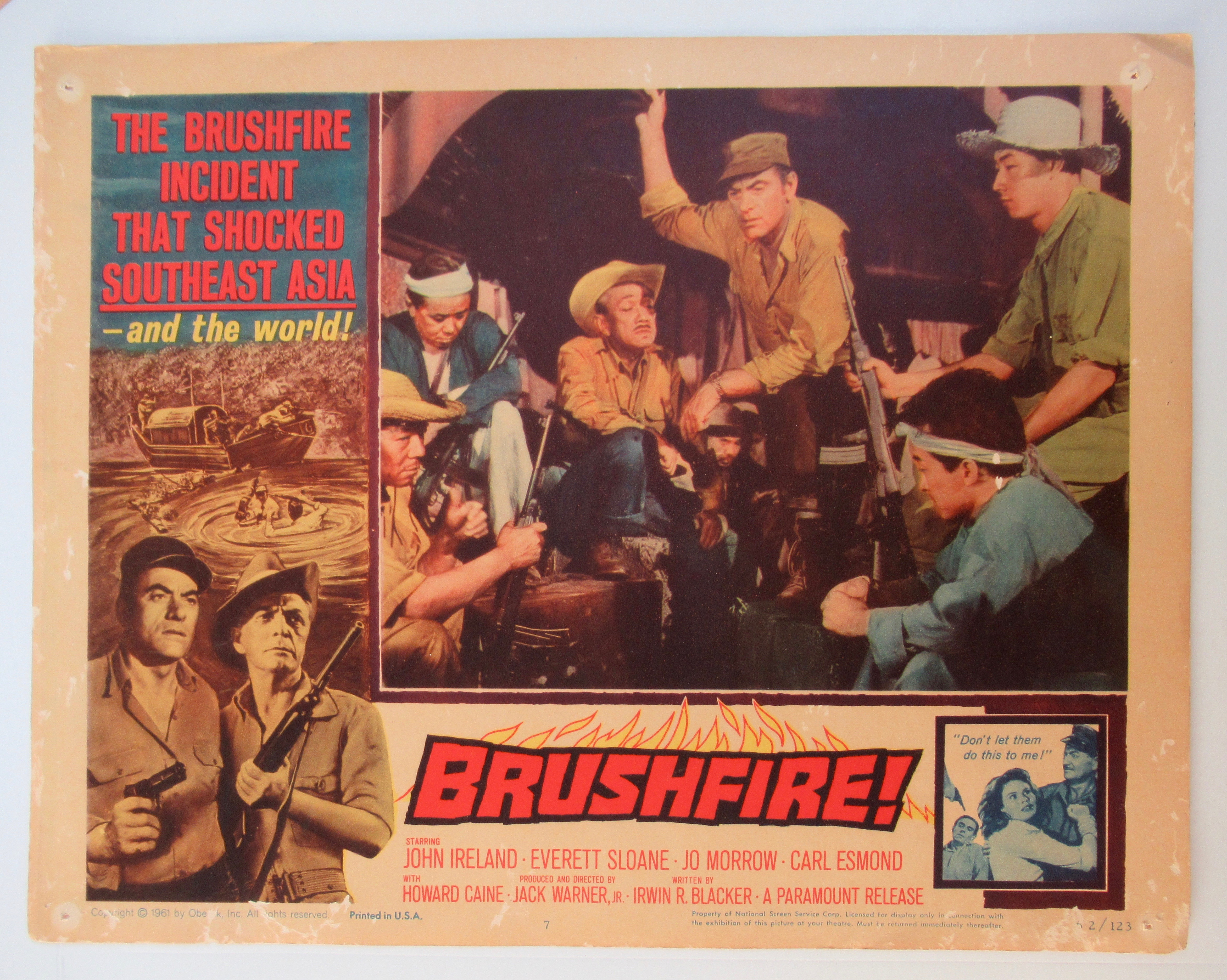 Brushfire Lobby Card 1961 John Ireland/Everett Sloane