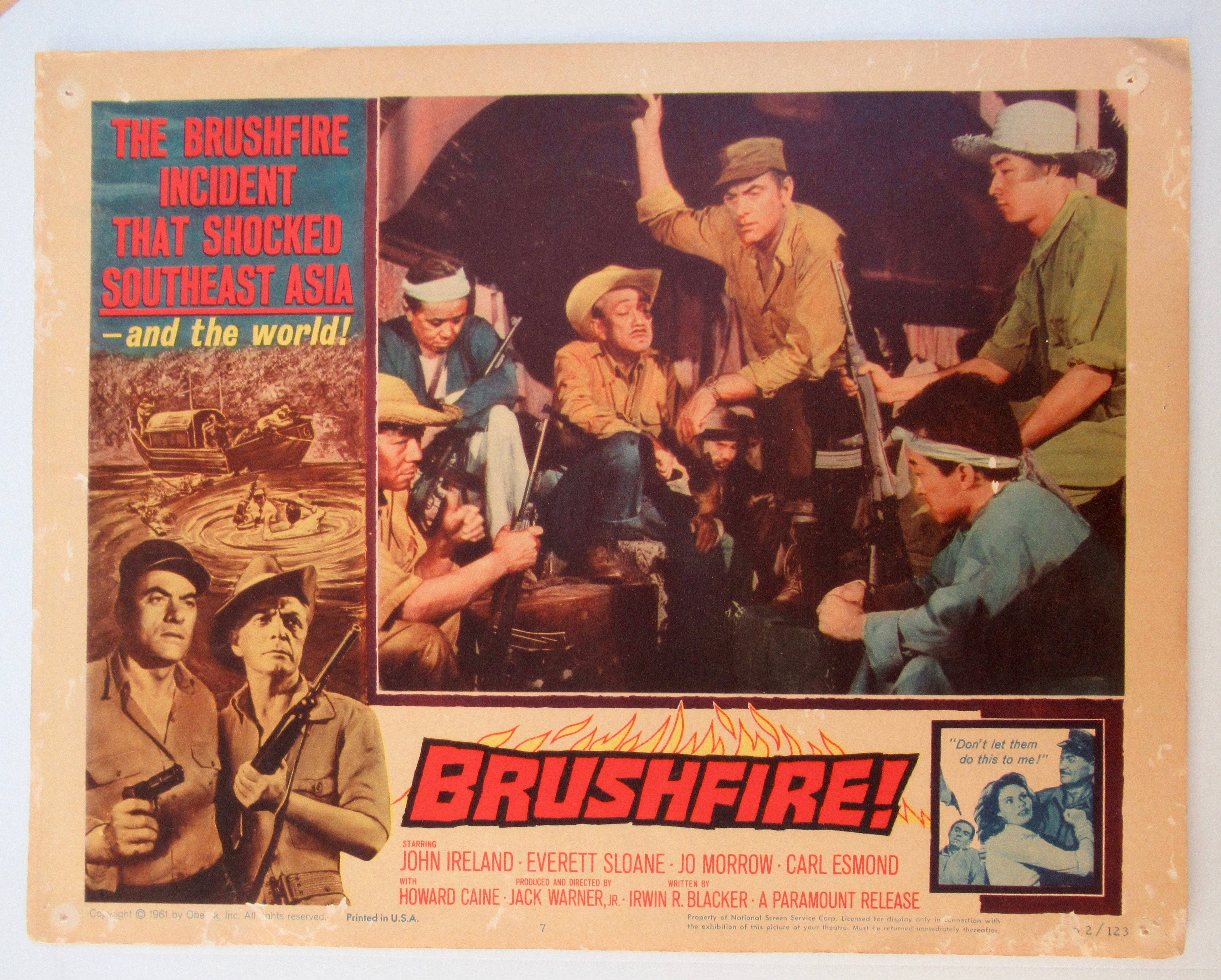 Brushfire Lobby Card 1961 John Ireland/Everett Sloane