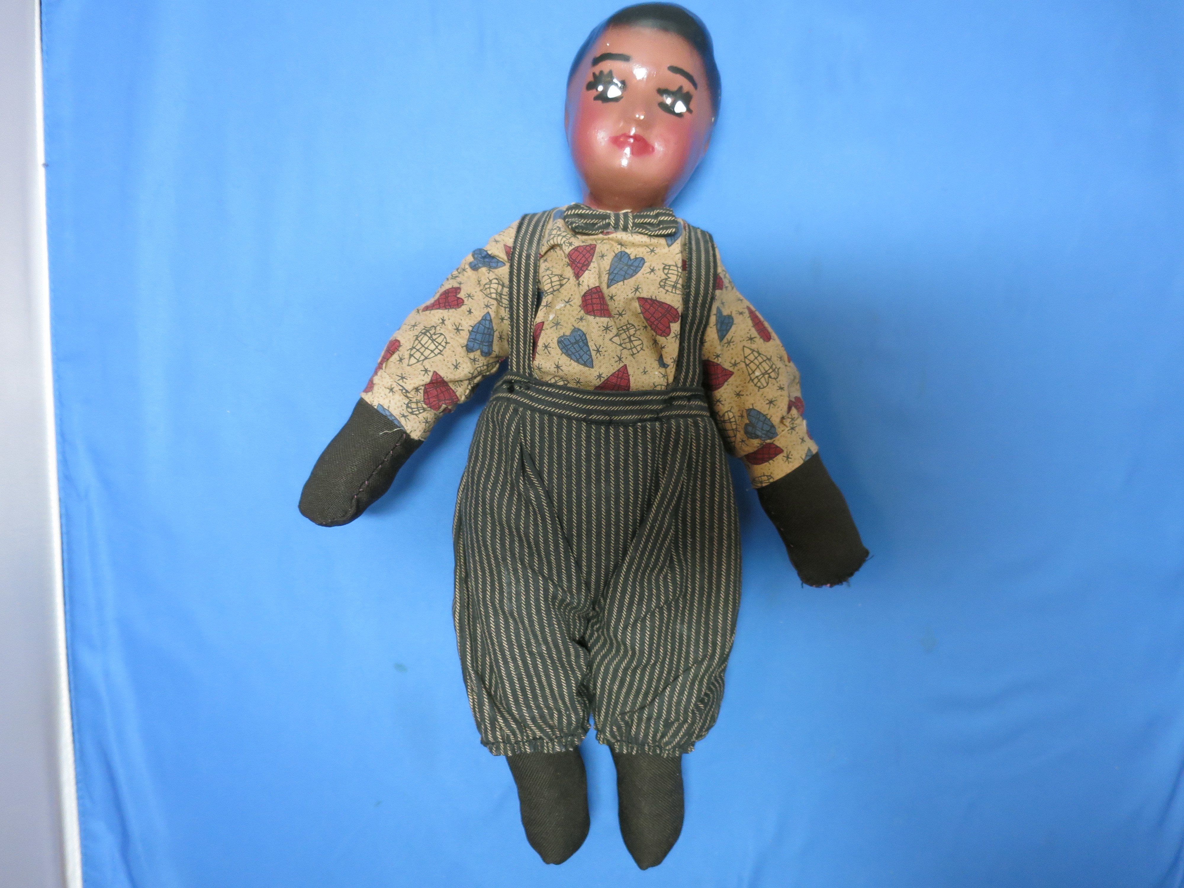 Vintage African American Composition Doll cloth body