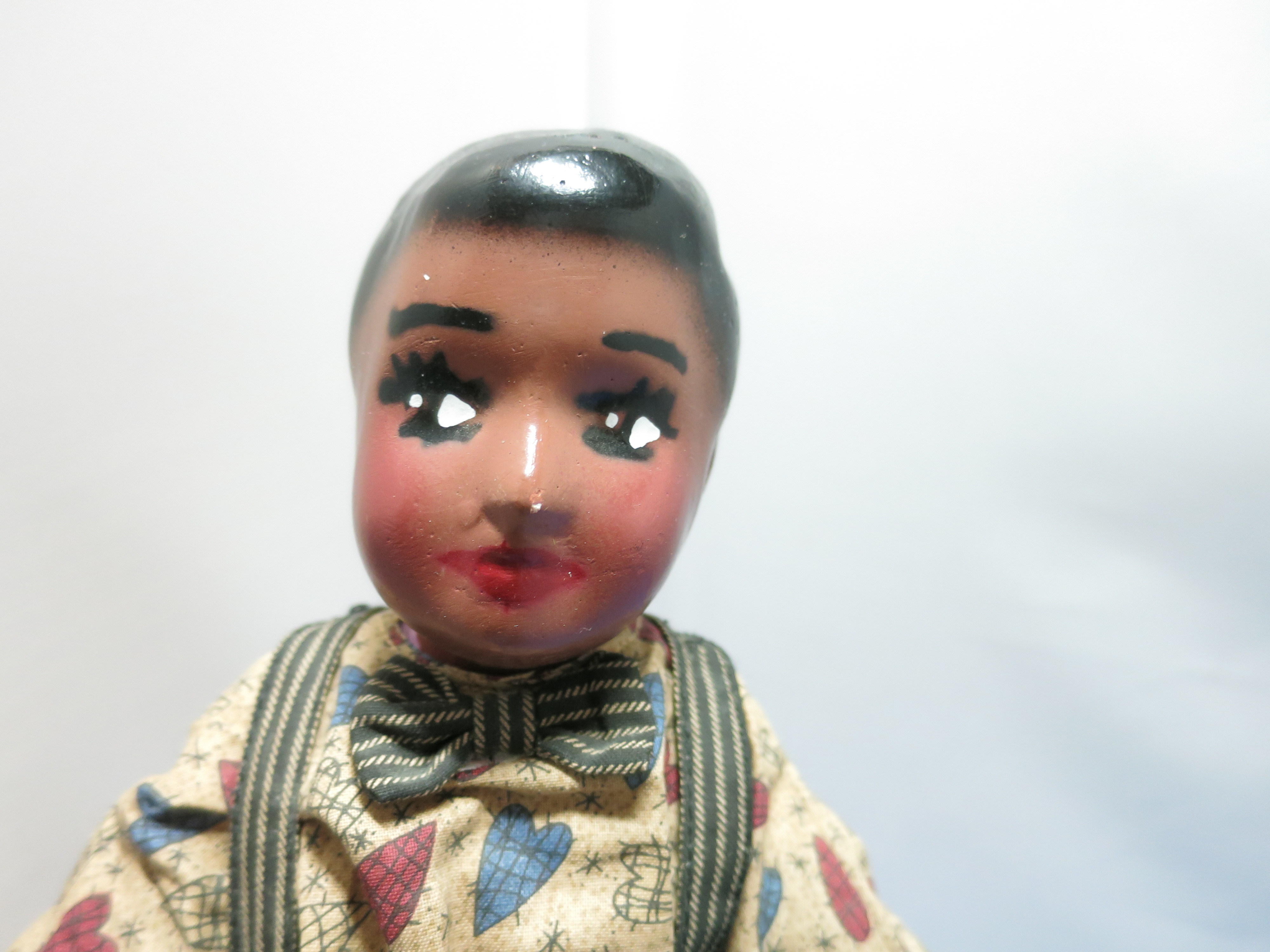 Vintage African American Composition Doll cloth body