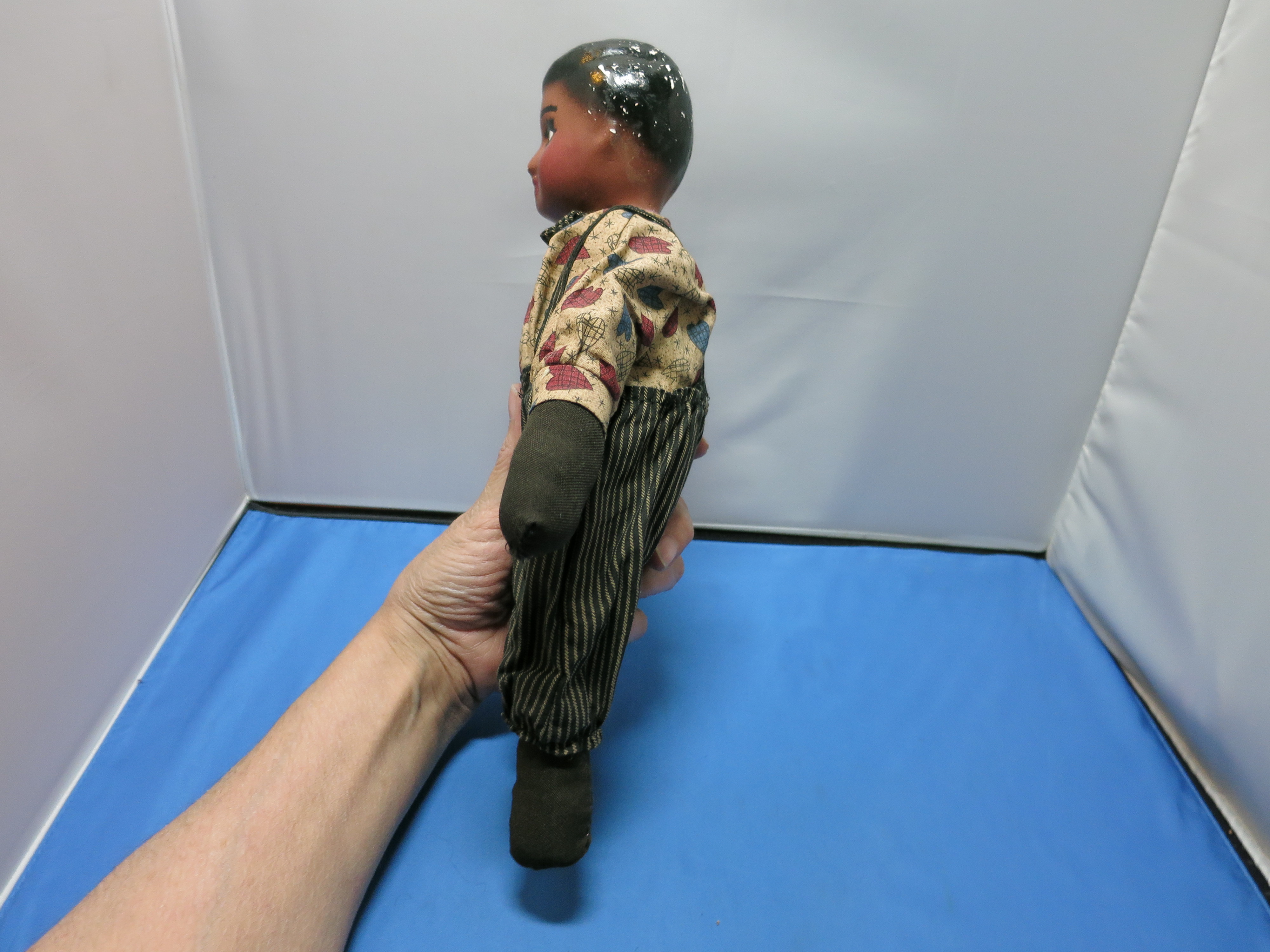 Vintage African American Composition Doll cloth body