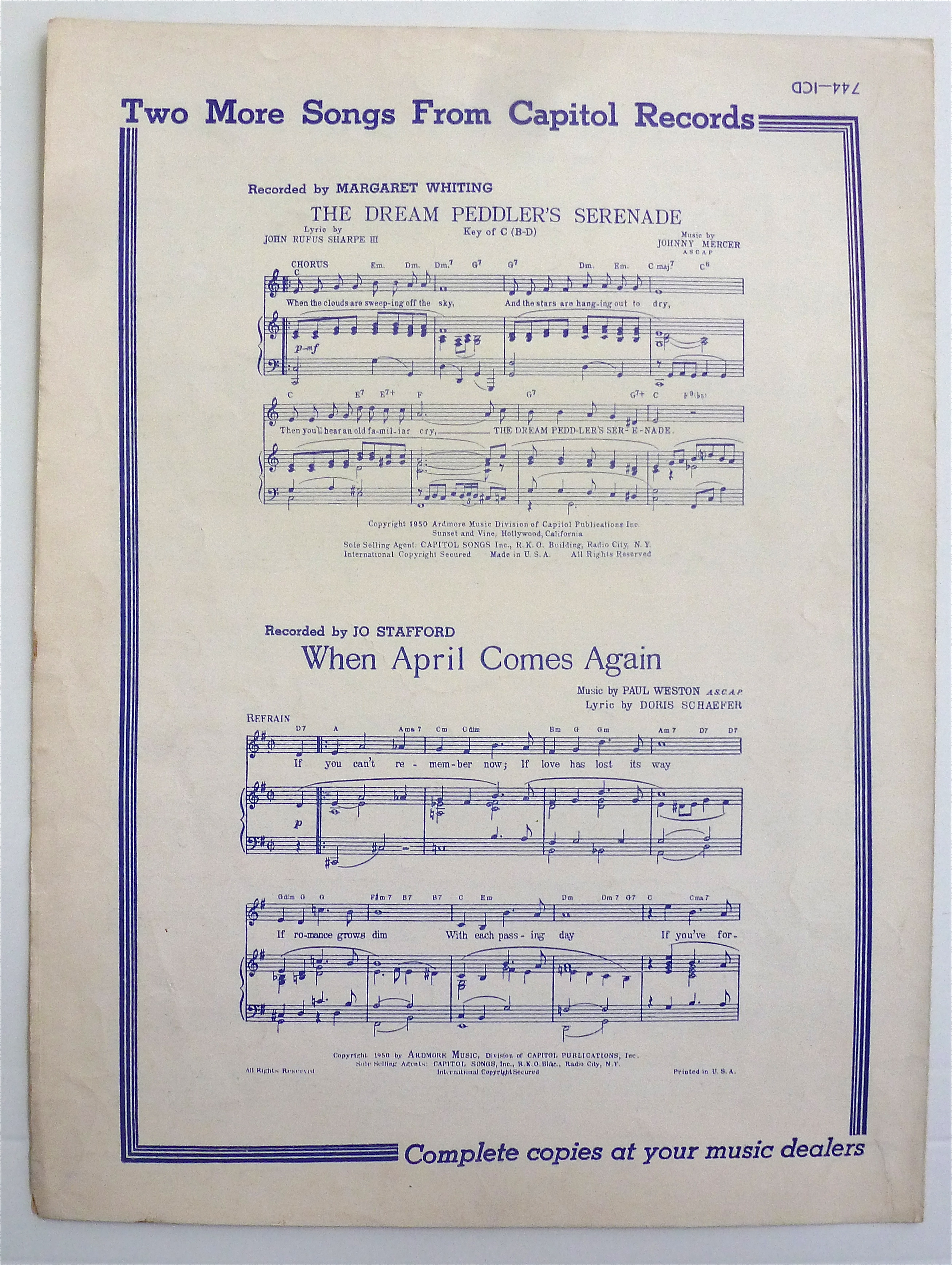 Sheet Music For 1950 Let's Go To Church