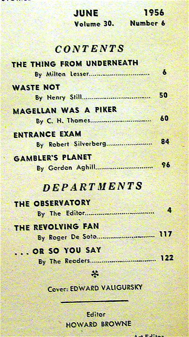 Amazing Stories Magazine June 1956 Underneath