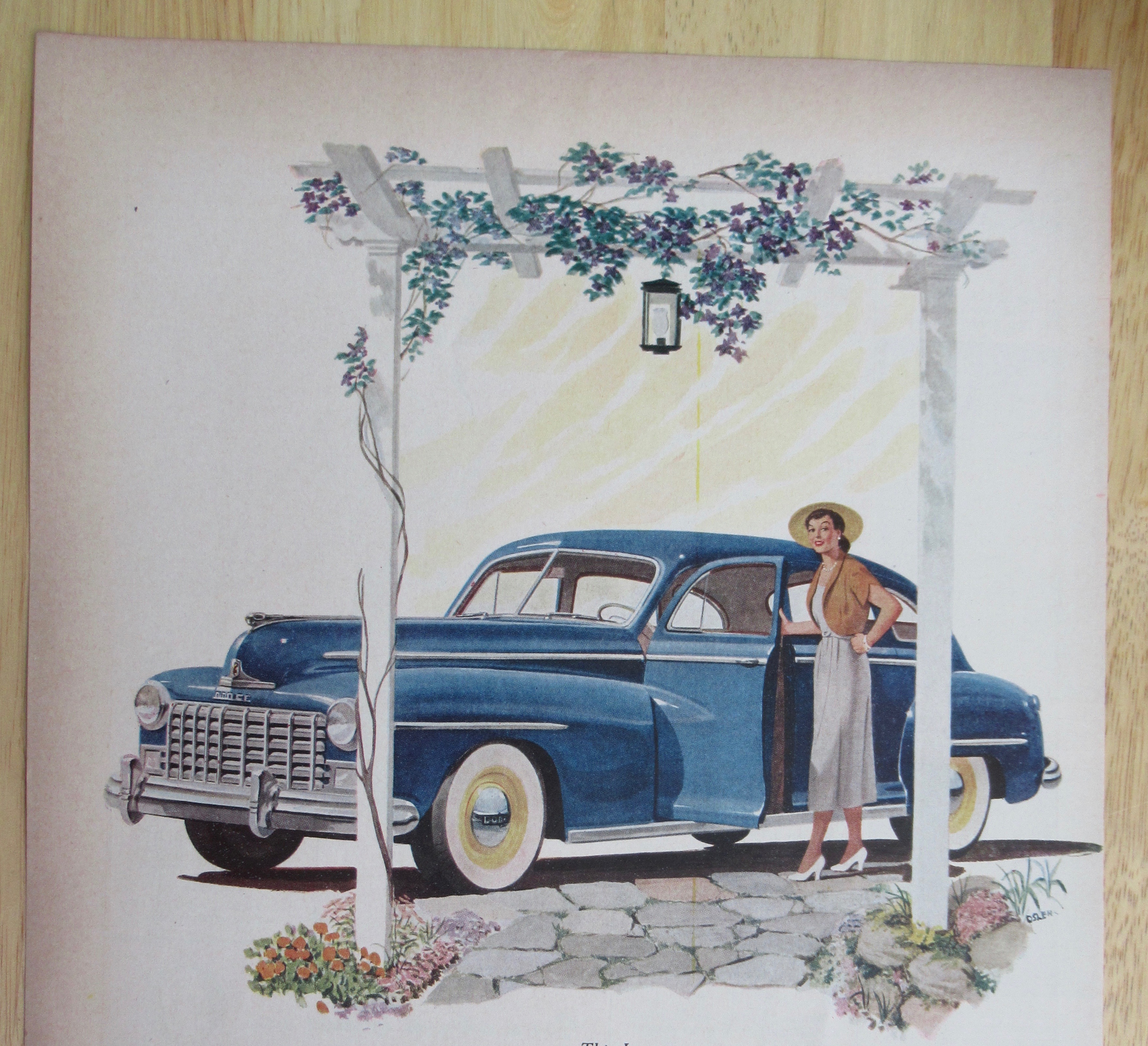 1948 Dodge Automobile with Woman Getting into the Car
