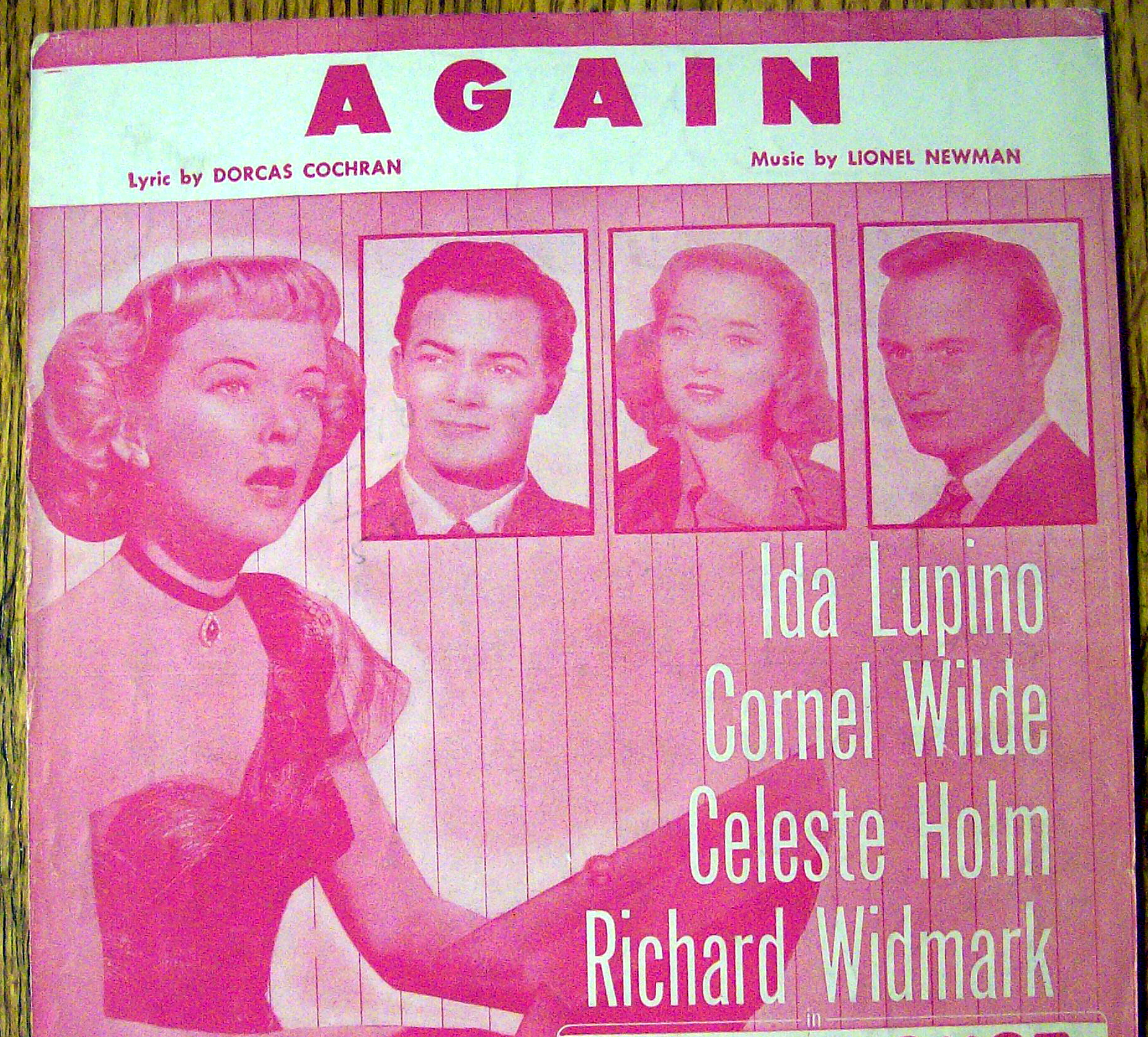 1948 Sheet Music For Again with Ida Lupino & More