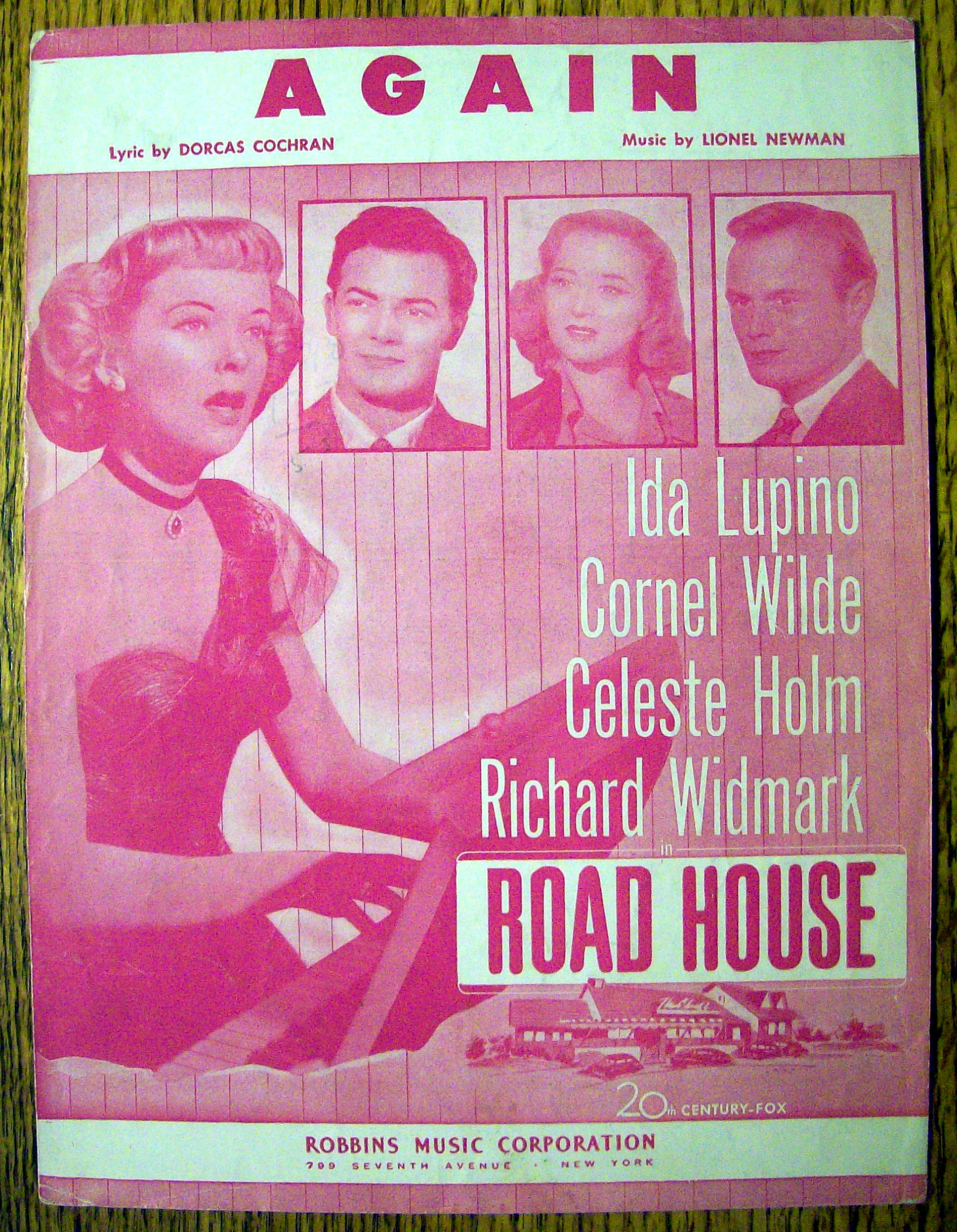 1948 Sheet Music For Again with Ida Lupino & More