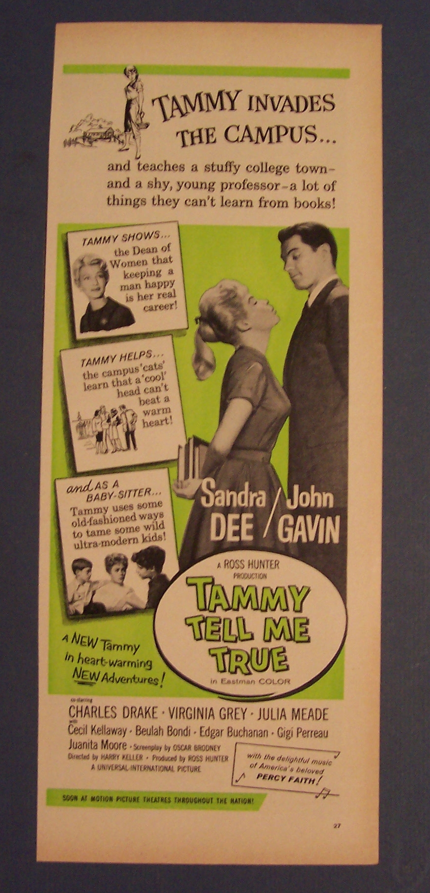 1961 Movie Ad For Tammy Tell Me True