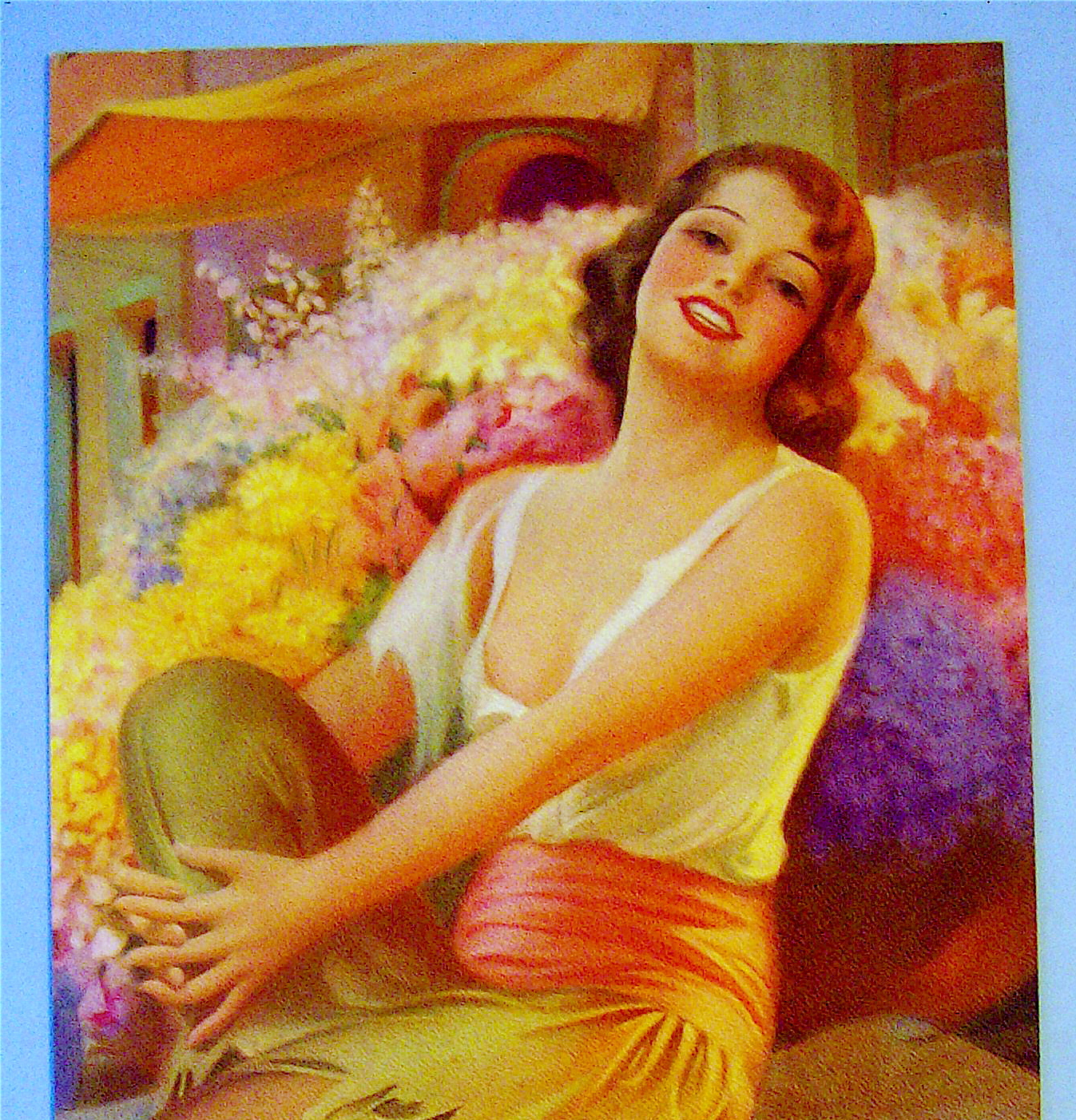 1930's Who'll Buy My Flowers Colortype Picture