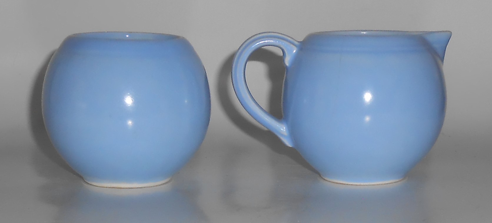 Vernon Kilns Pottery Modern California Azure Blue Demi