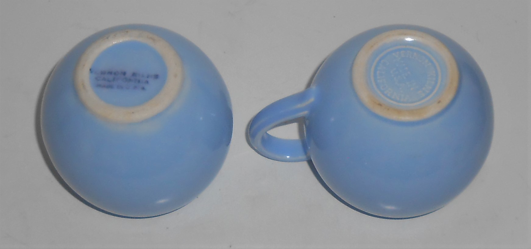 Vernon Kilns Pottery Modern California Azure Blue Demi