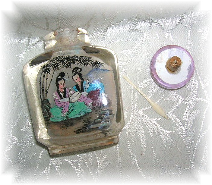 Snuff Bottle Reverse Painted Rock Crystal