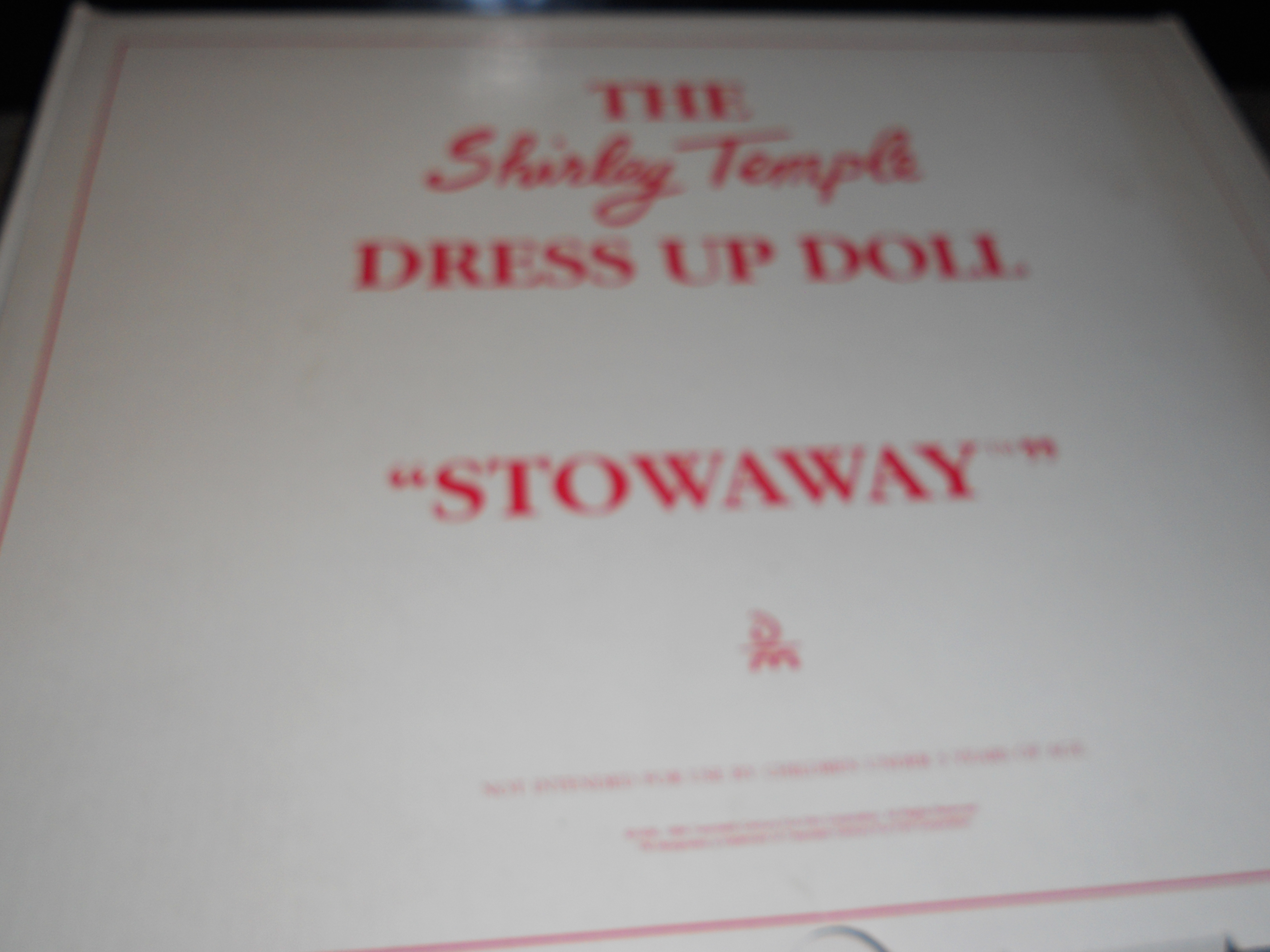 Shirley Temple Doll Stowaway Outfit MIB