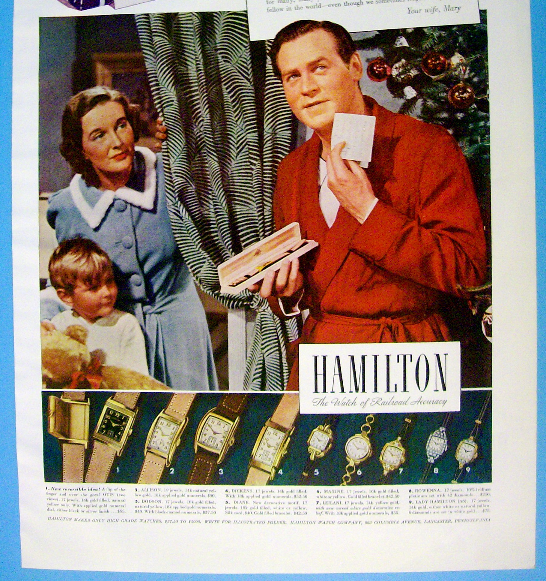 1938 Hamilton Watches with Man Opening Watch