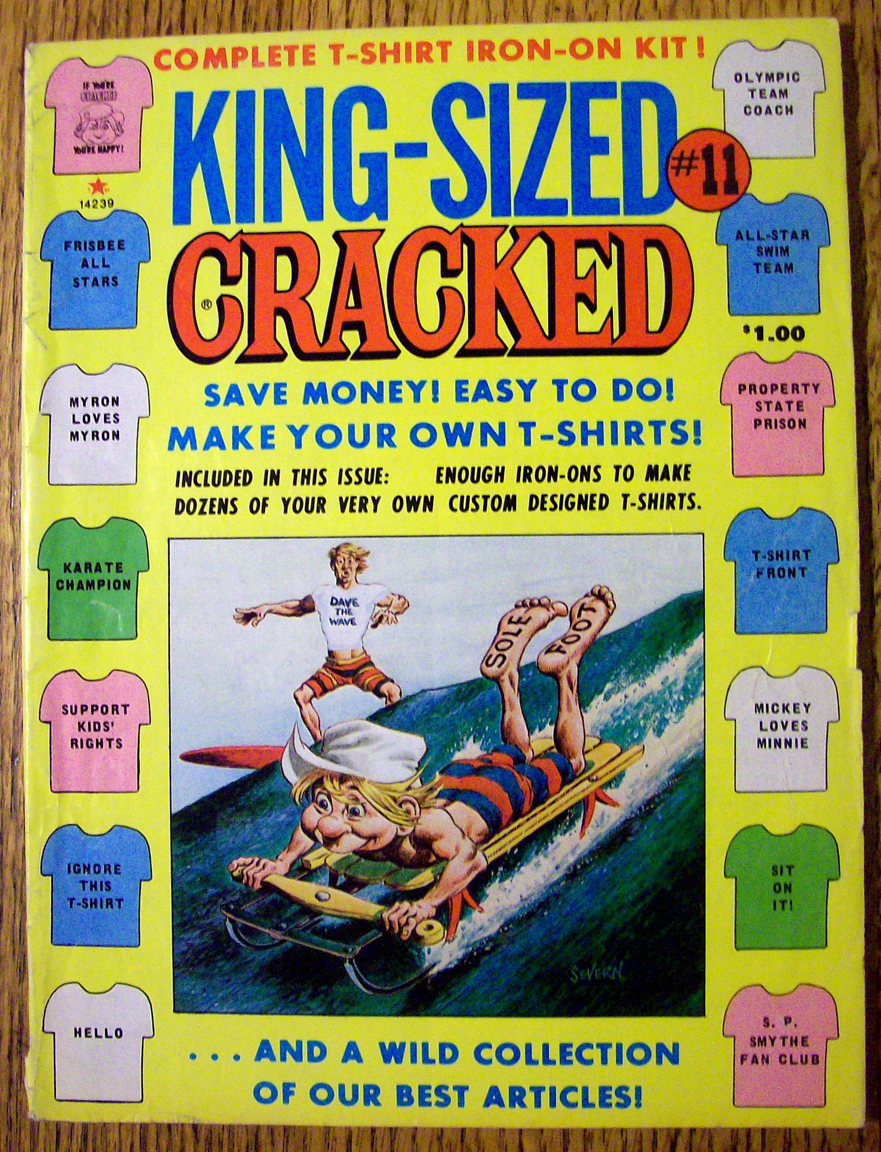 Cracked Magazine #11 1977 (King Sized) T-Shirt Iron Ons