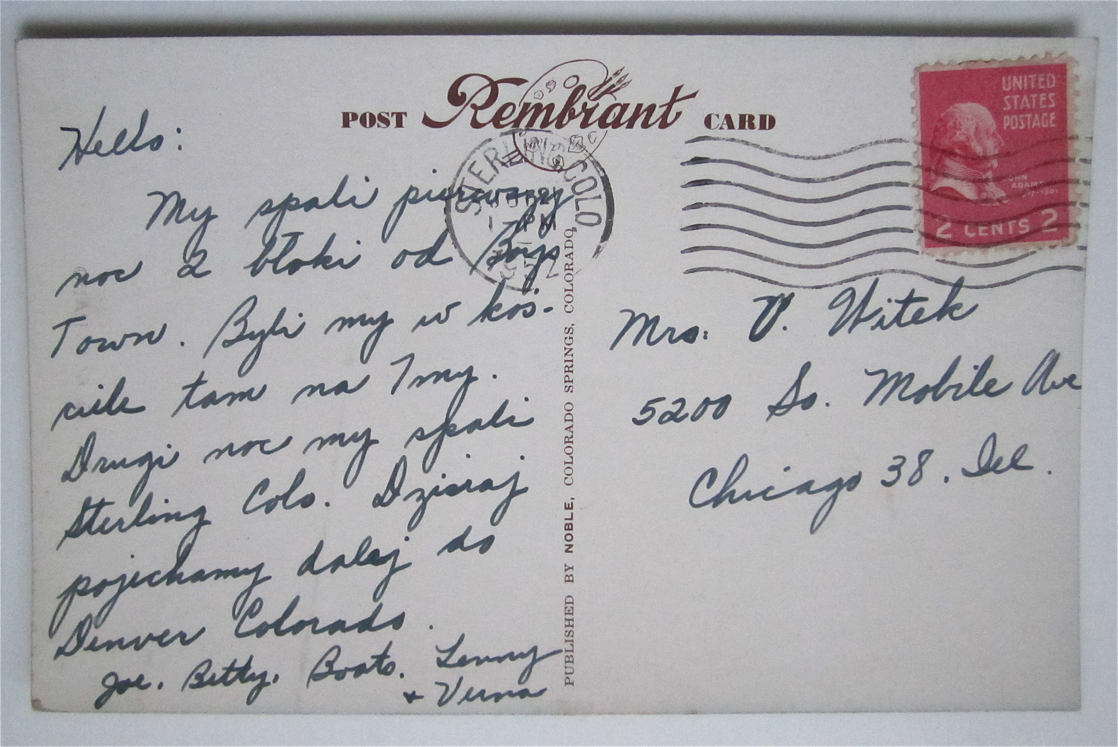 Sterling, Colorado Postcard