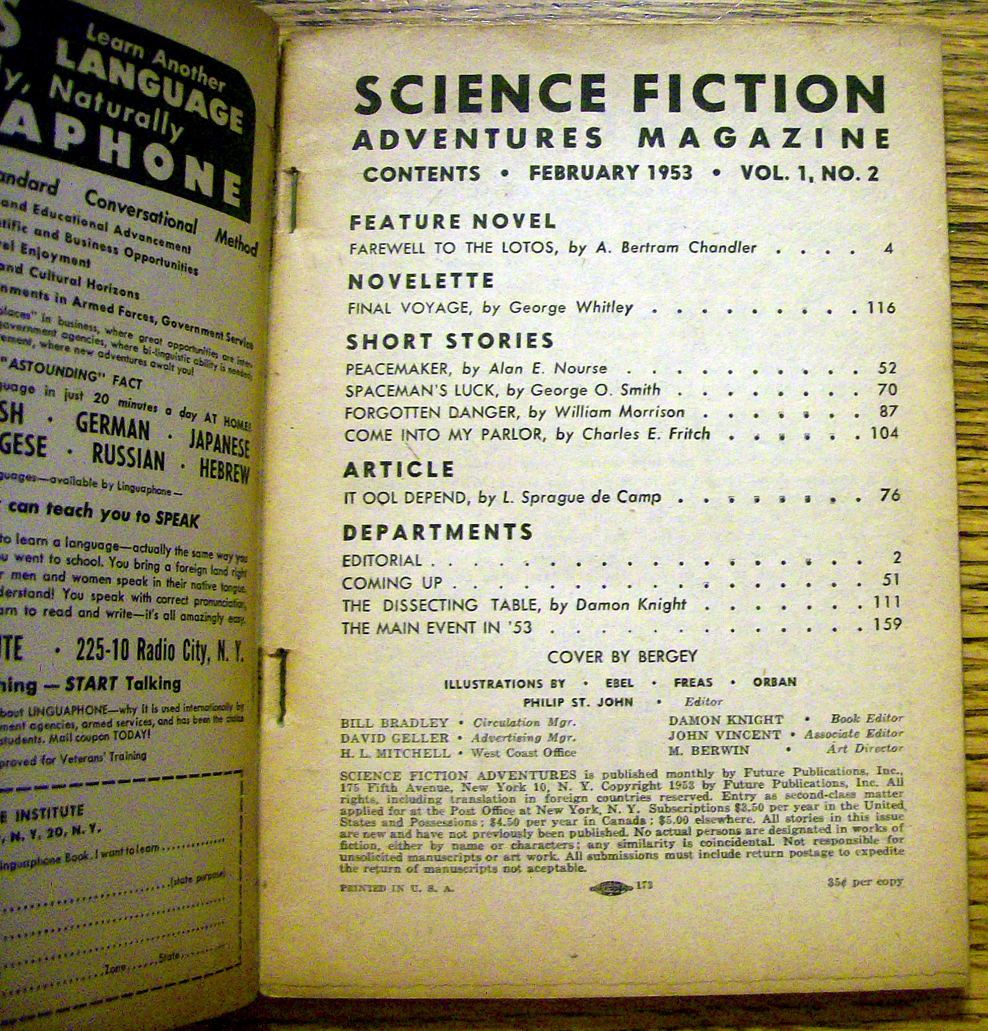 Science Fiction Adventures Magazine February 1953