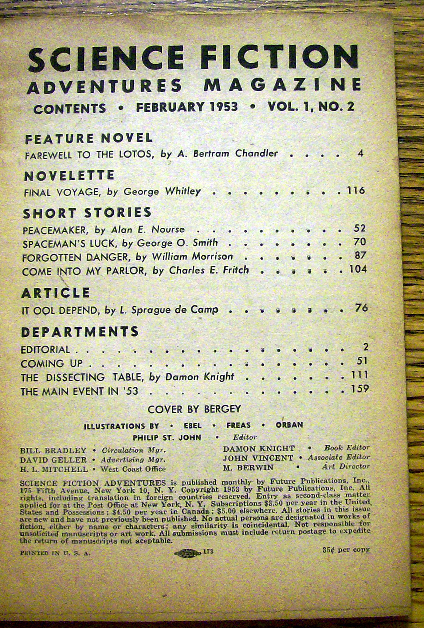 Science Fiction Adventures Magazine February 1953