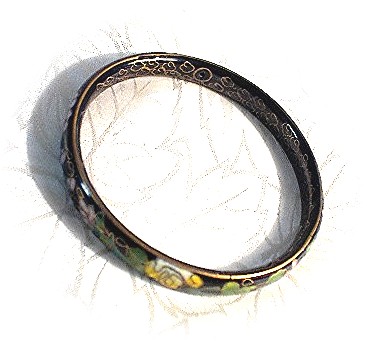 Black/Gold/Pink Cloisinee Bangle Bracelet
