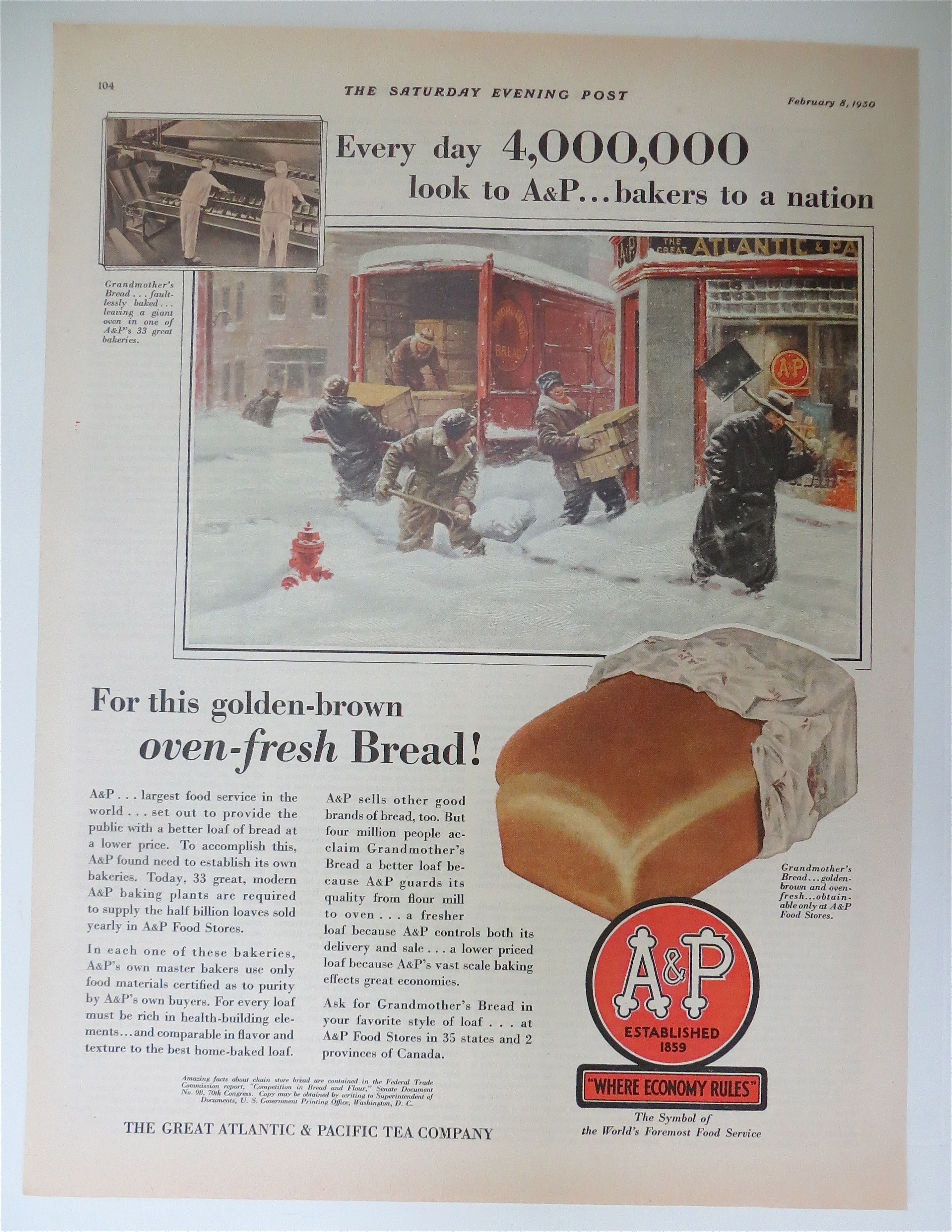 1930 A & P with Grandmother's Bread
