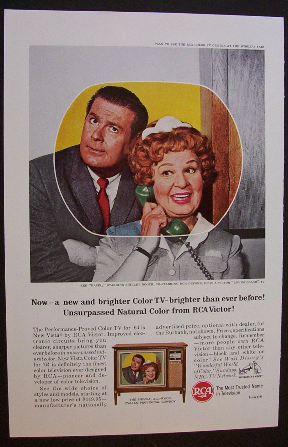 Vintage Ad: 1964 RCA Television with Shirley Booth