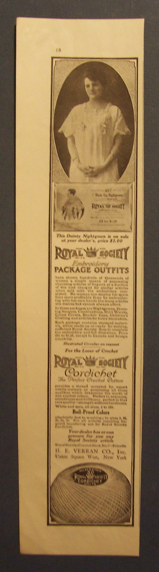 1916 Royal Society Outfits & Crochet Cotton