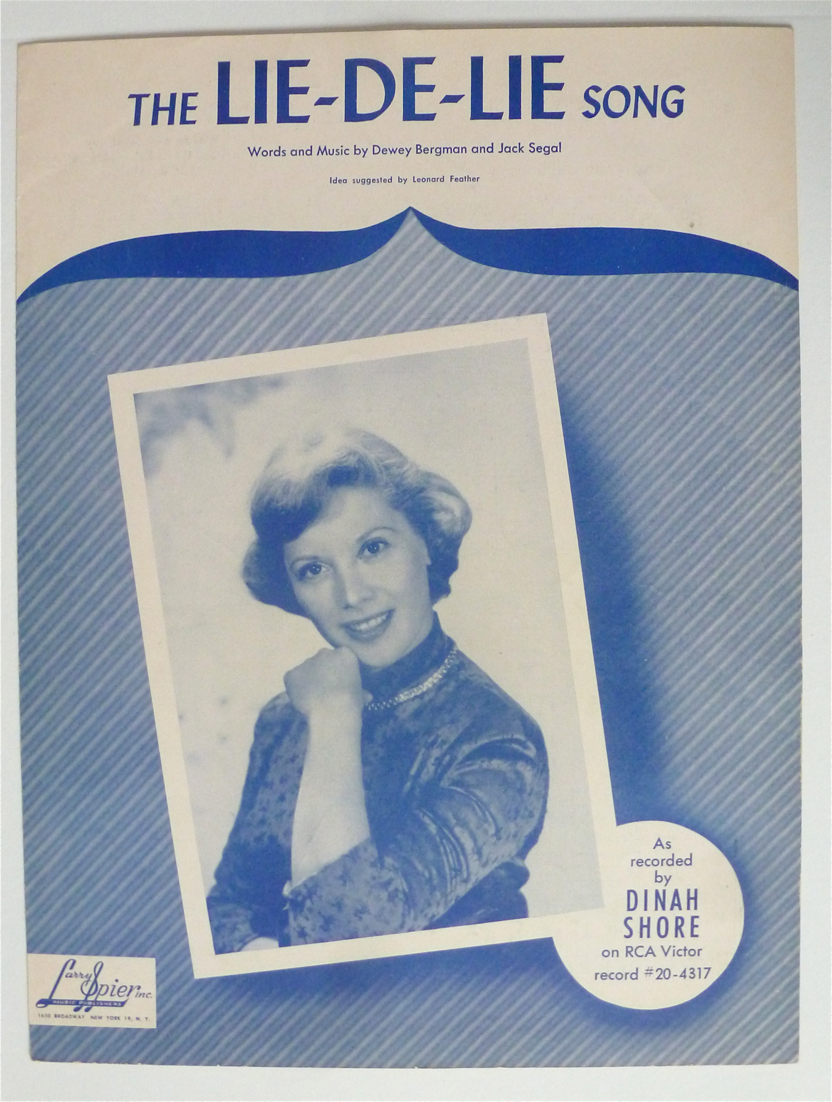 Sheet Music For 1951 The Lie-De-Lie Song