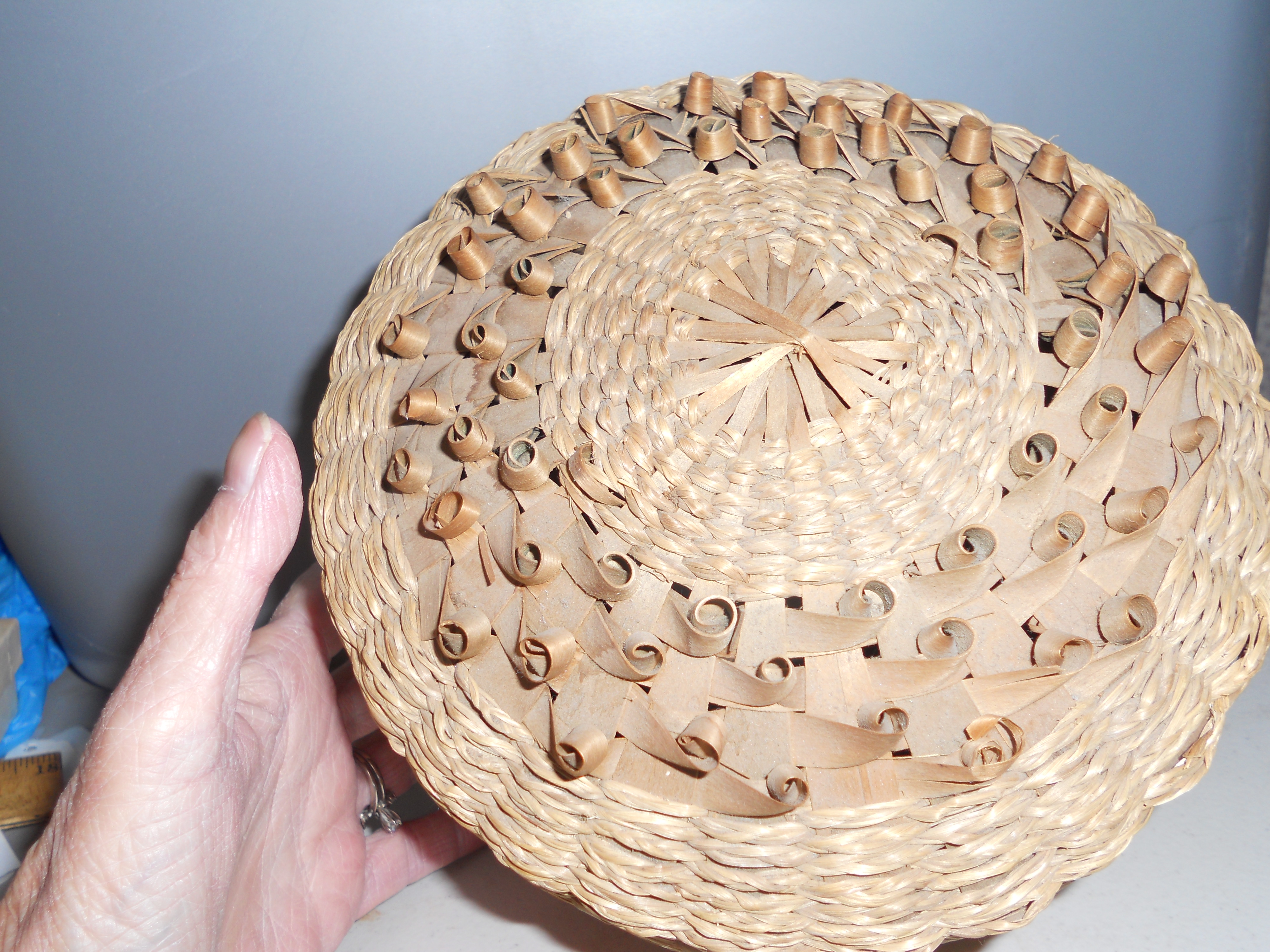 Woven Footed Basket With Cover