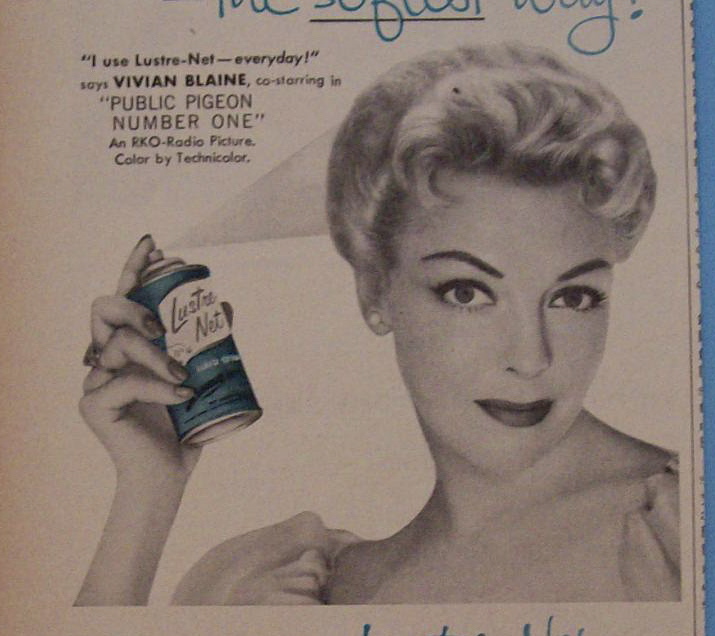 Vintage Ad:1956 Lustre-Net Spray Set with Vivian Blaine